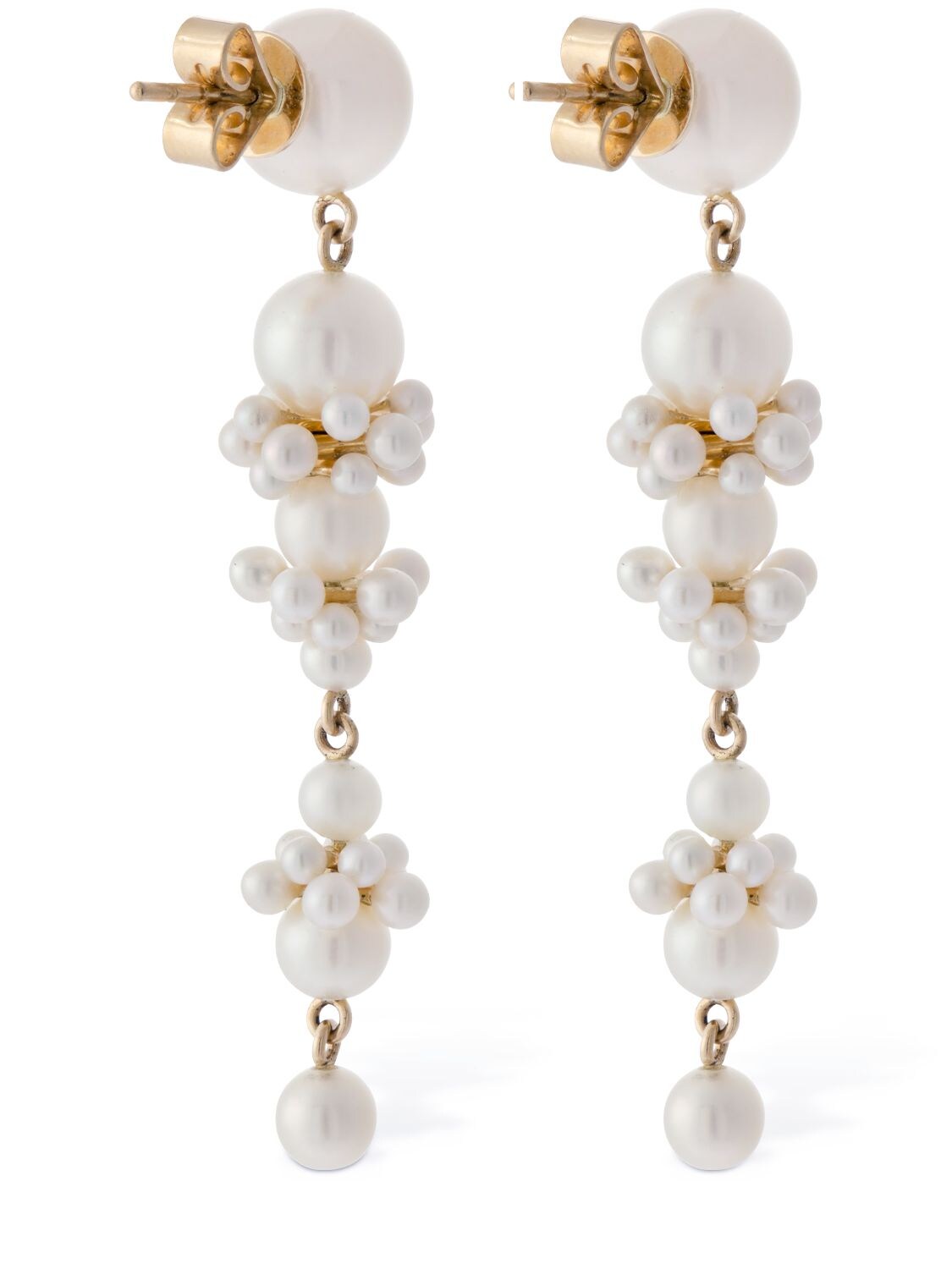 Shop Sophie Bille Brahe 14kt & Pearl Tulip Perle Earrings