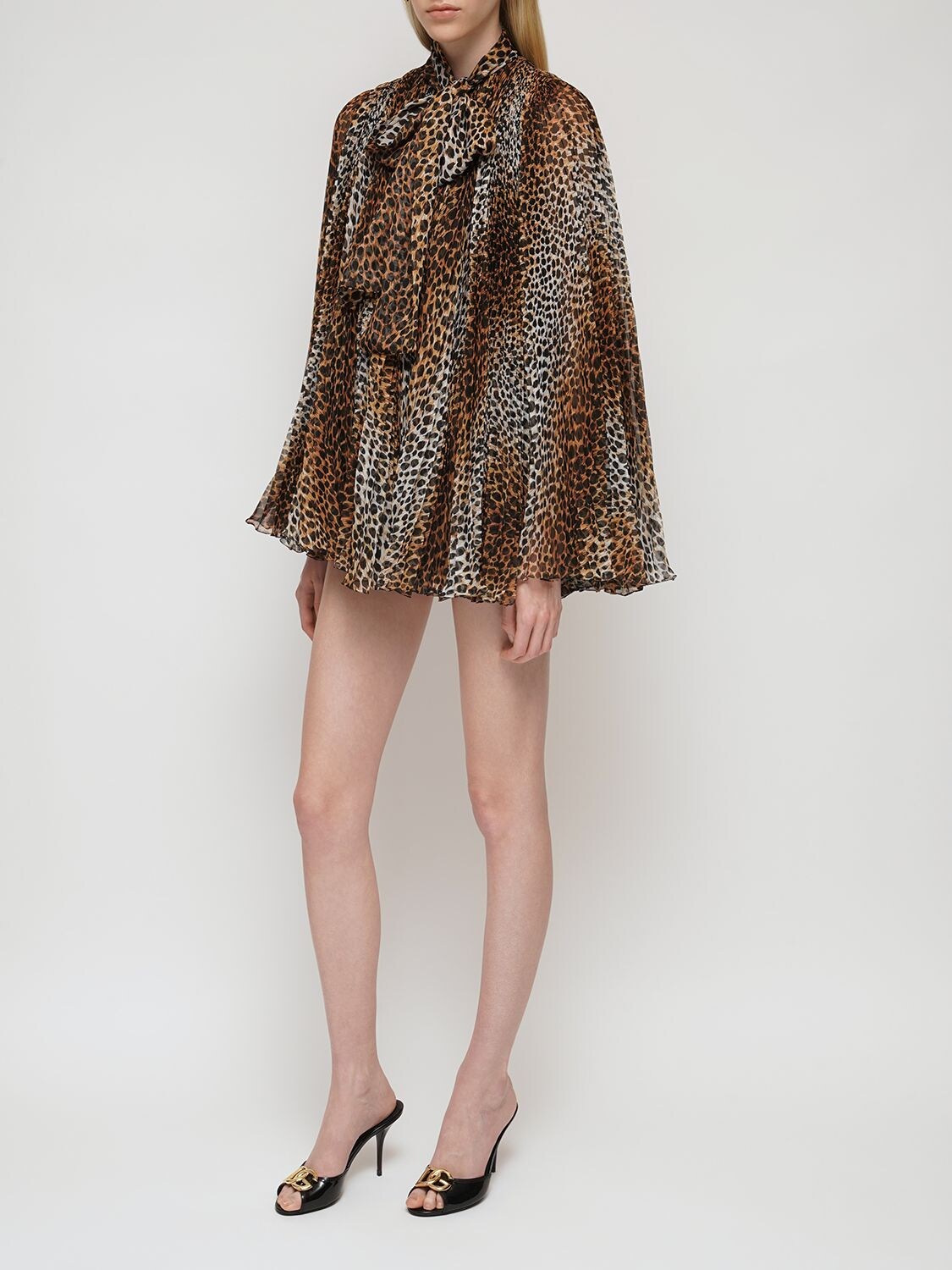 Leopard シフォンミニドレス