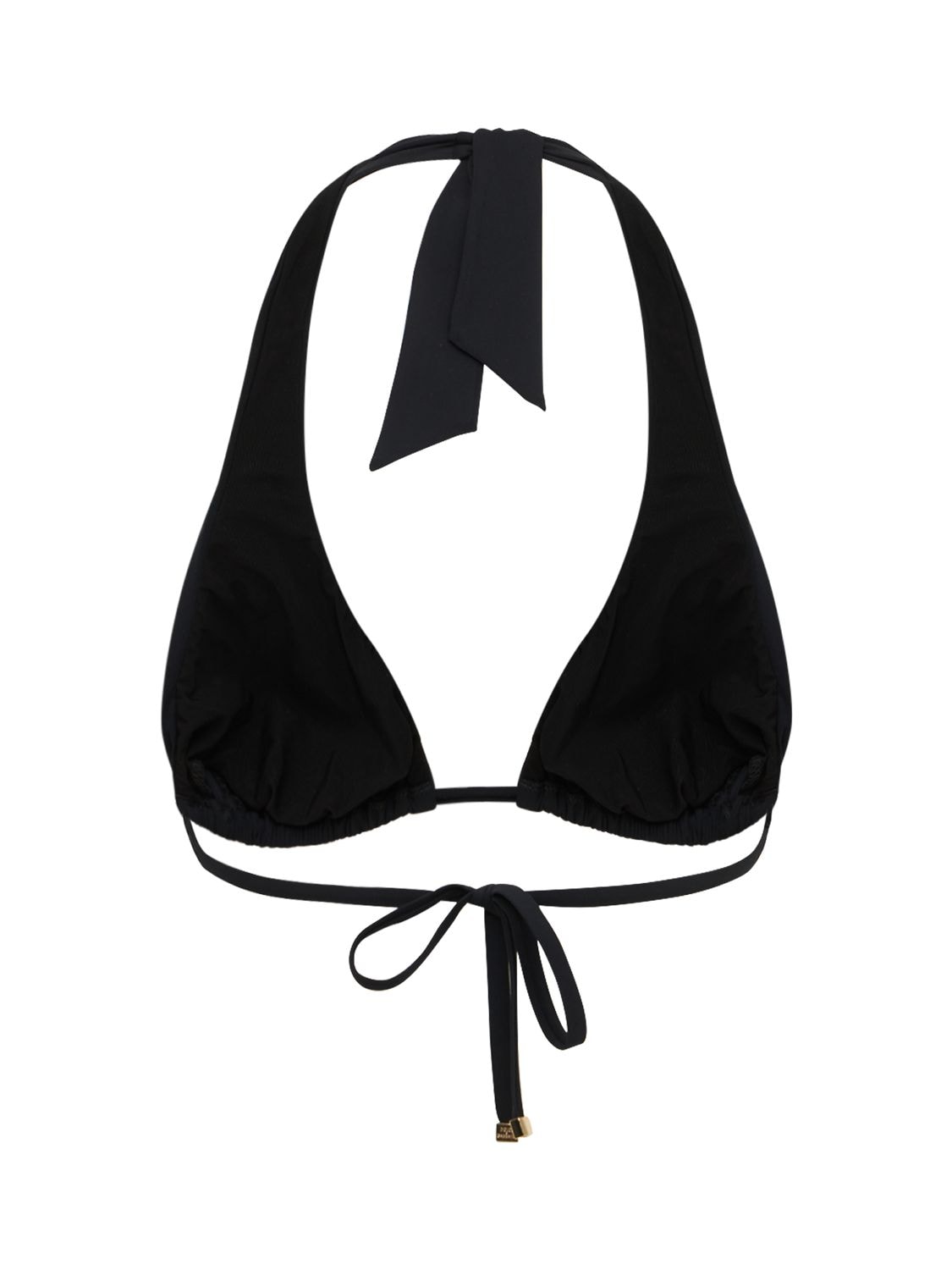 Shop Dolce & Gabbana Padded Jersey Triangle Bikini Top In Black