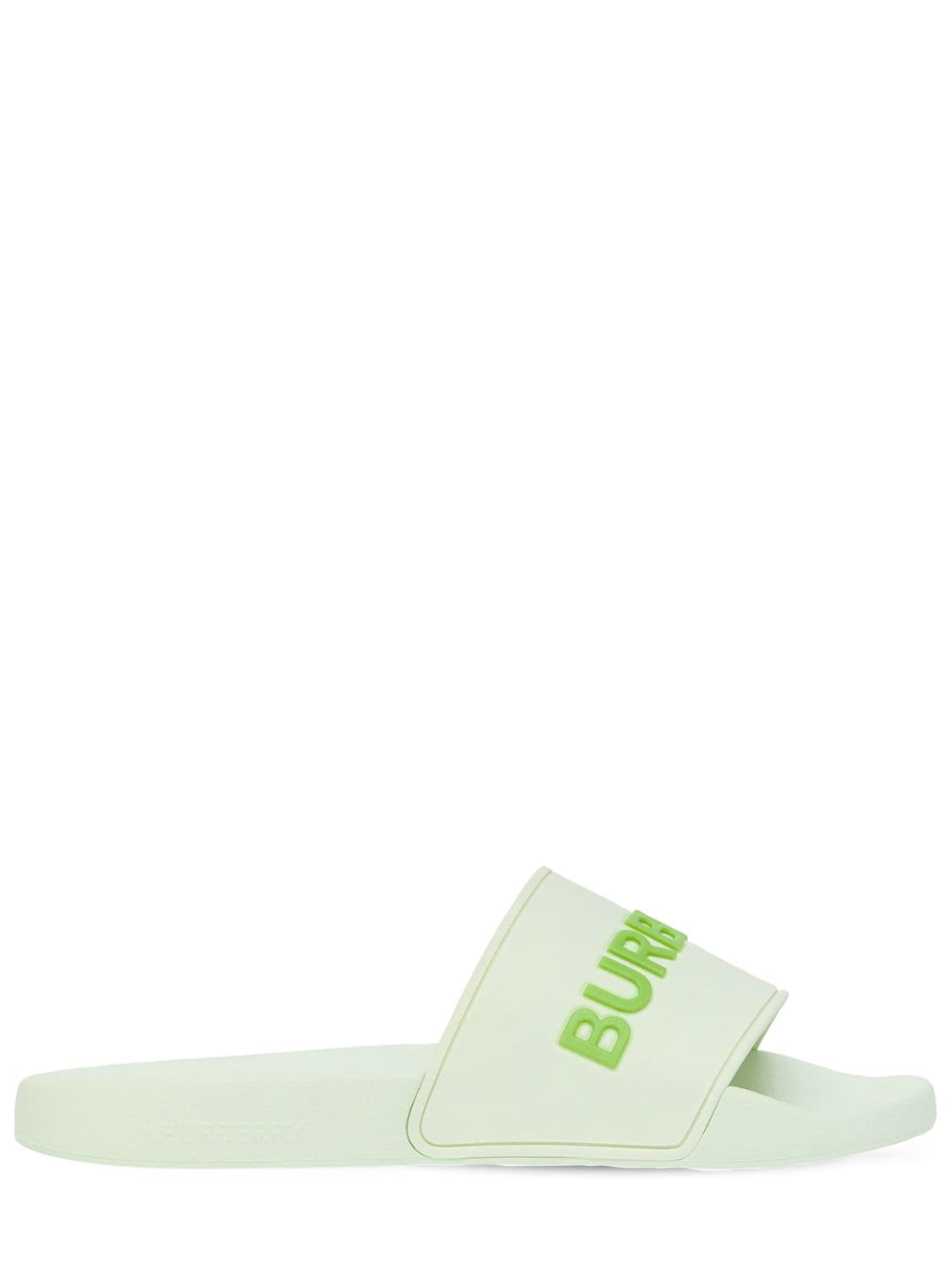 Burberry Furley L Logo Flat Slide Sandals In Green | ModeSens
