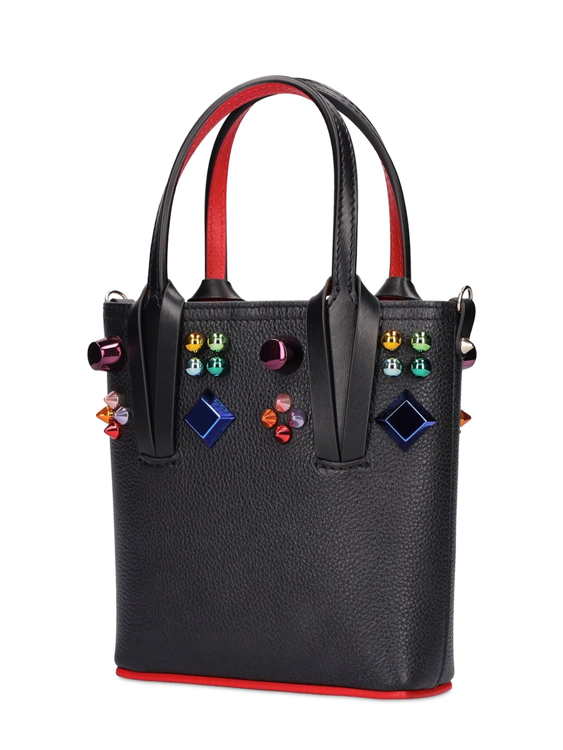 Christian Louboutin - Cabata Small Spike-Embellished Leather Tote Bag -  Womens - Black for Women