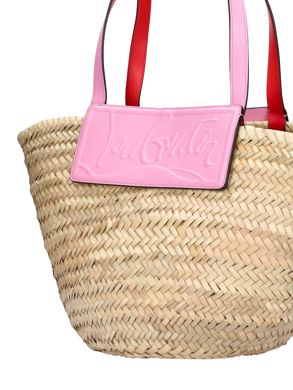 Christian Louboutin Womens Naturel/confettis Loubishore Woven Straw And