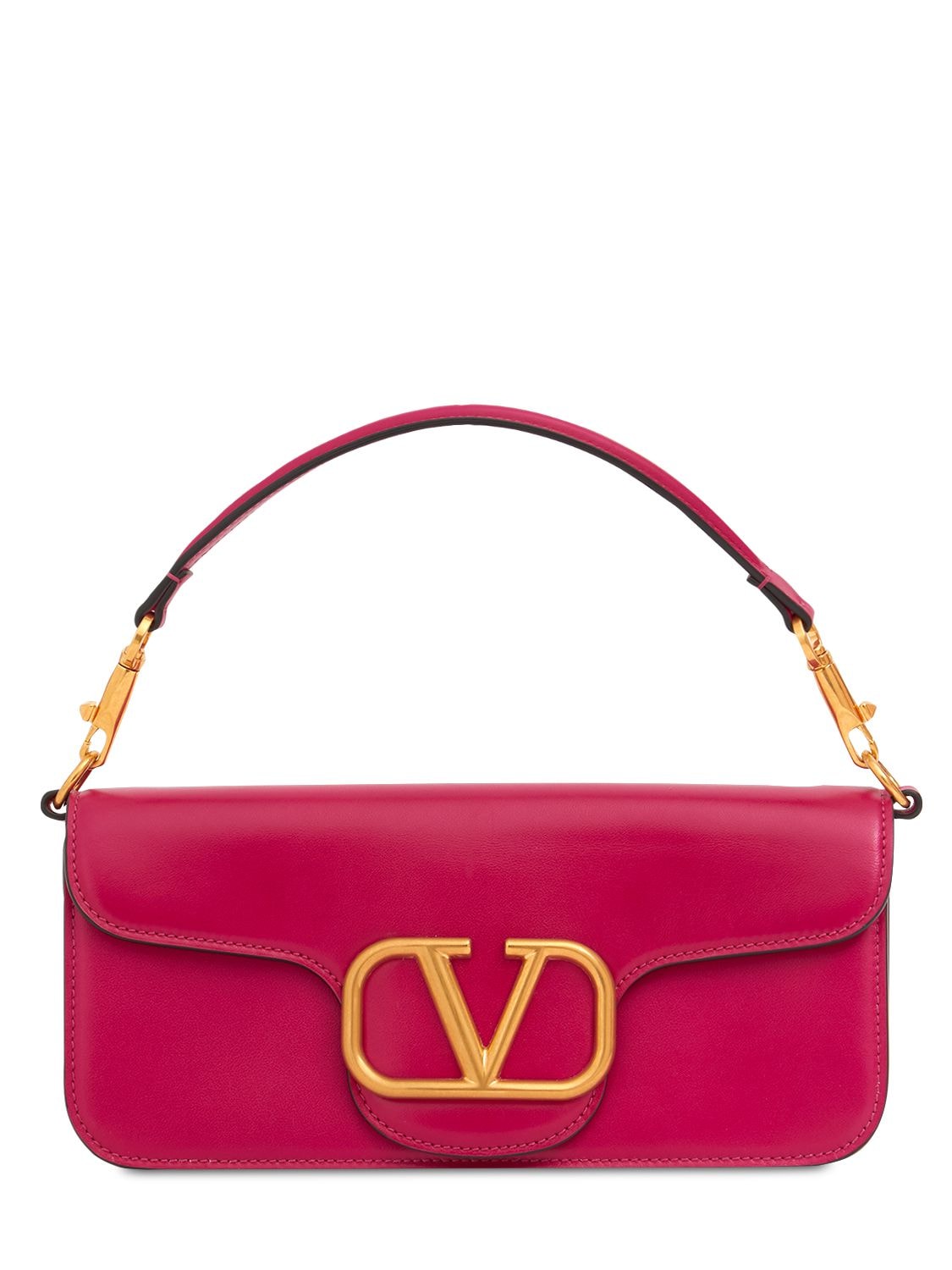 Valentino Garavani V Logo Leather Baguette Shoulder Bag In Blossom ...