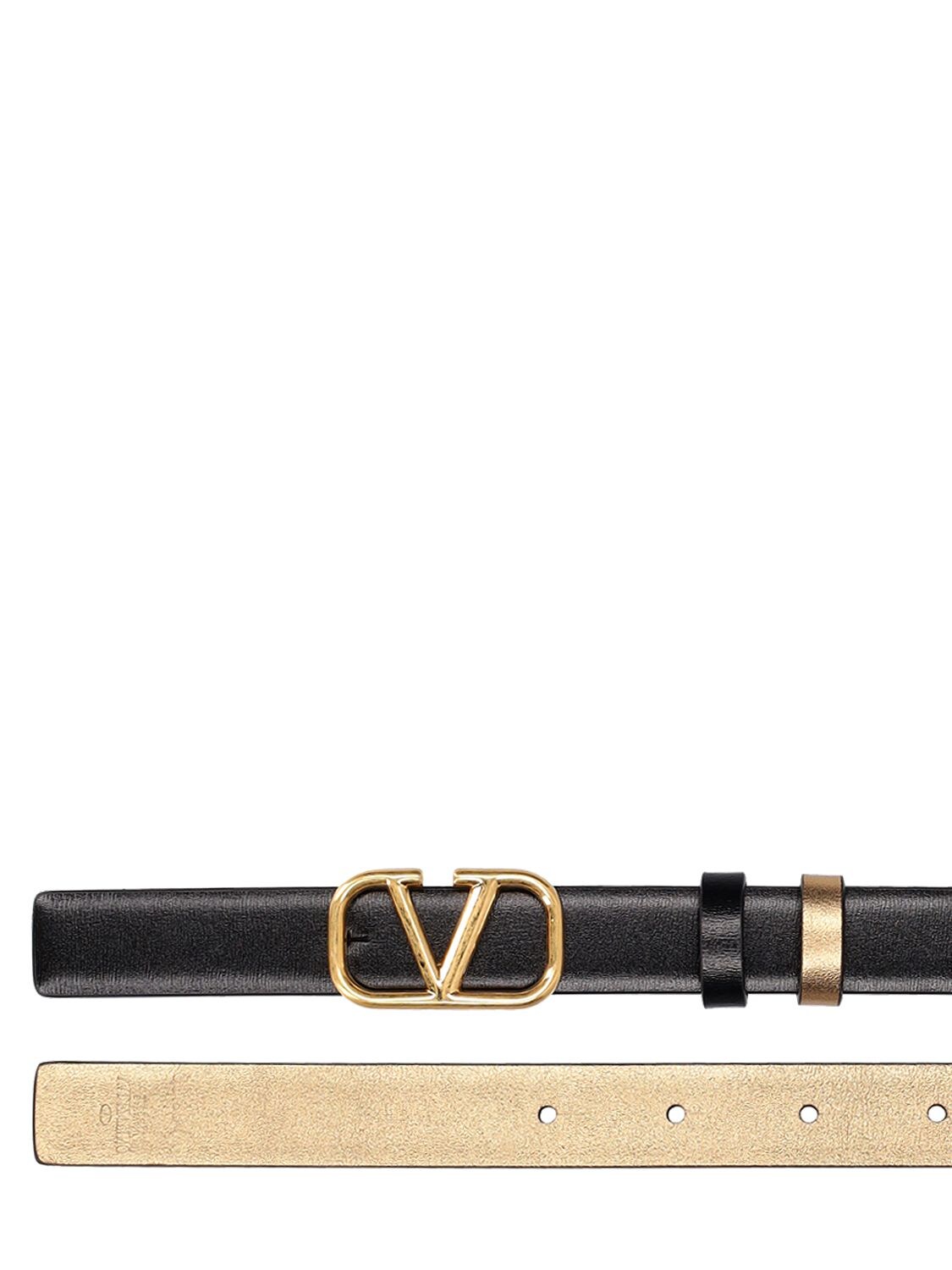 2cm reversible v logo leather belt - Valentino Garavani - Women