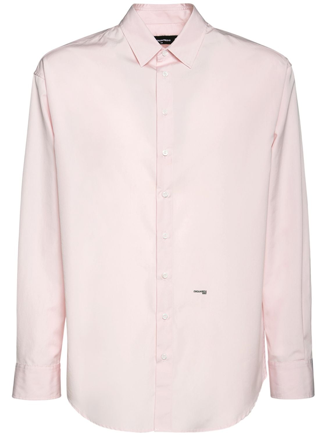Dsquared2 Cotton Poplin Shirt W/ Logo In Pink