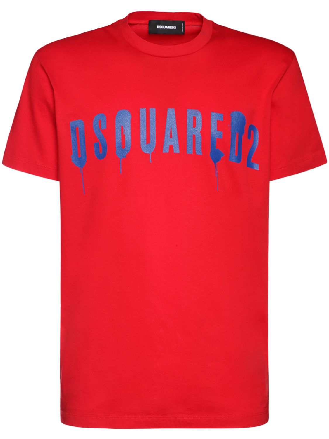 Dsquared2 Logo-print Crewneck Cotton-jersey T-shirt In Red