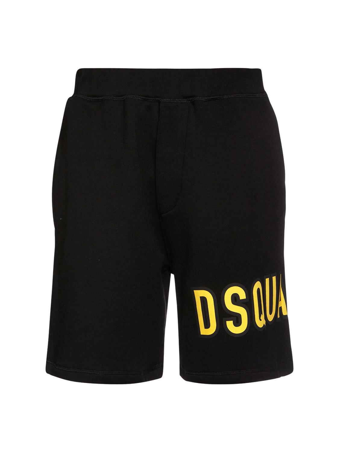 DSQUARED2 LOGO PRINT COTTON JERSEY SWEAT SHORTS,75IG7E163-OTAW0