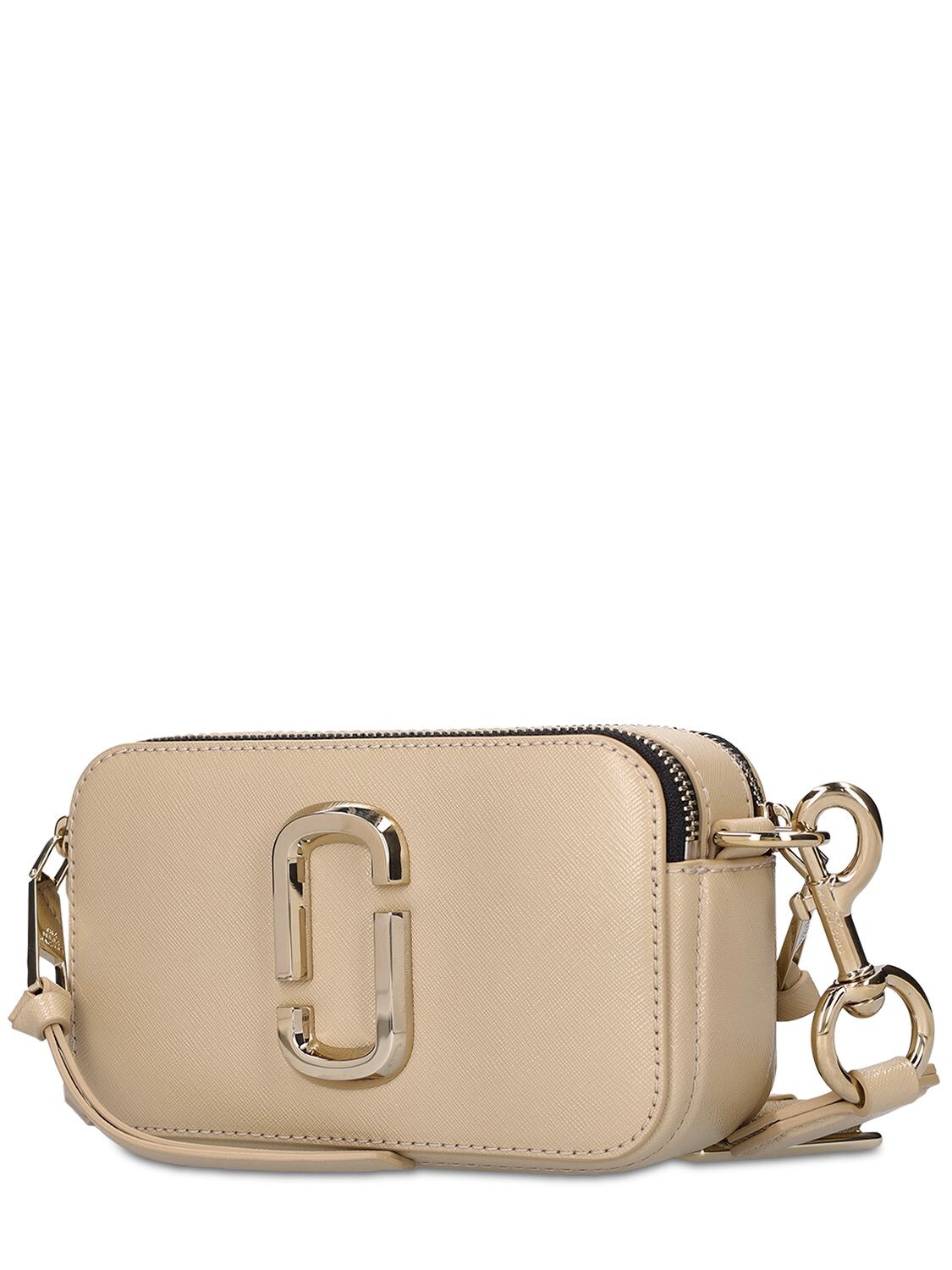 Shop Marc Jacobs (the) The Snapshot Dtm Leather Shoulder Bag In Khaki