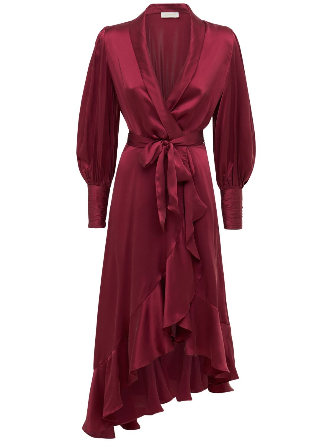 Zimmermann - Silk satin wrap midi dress ...