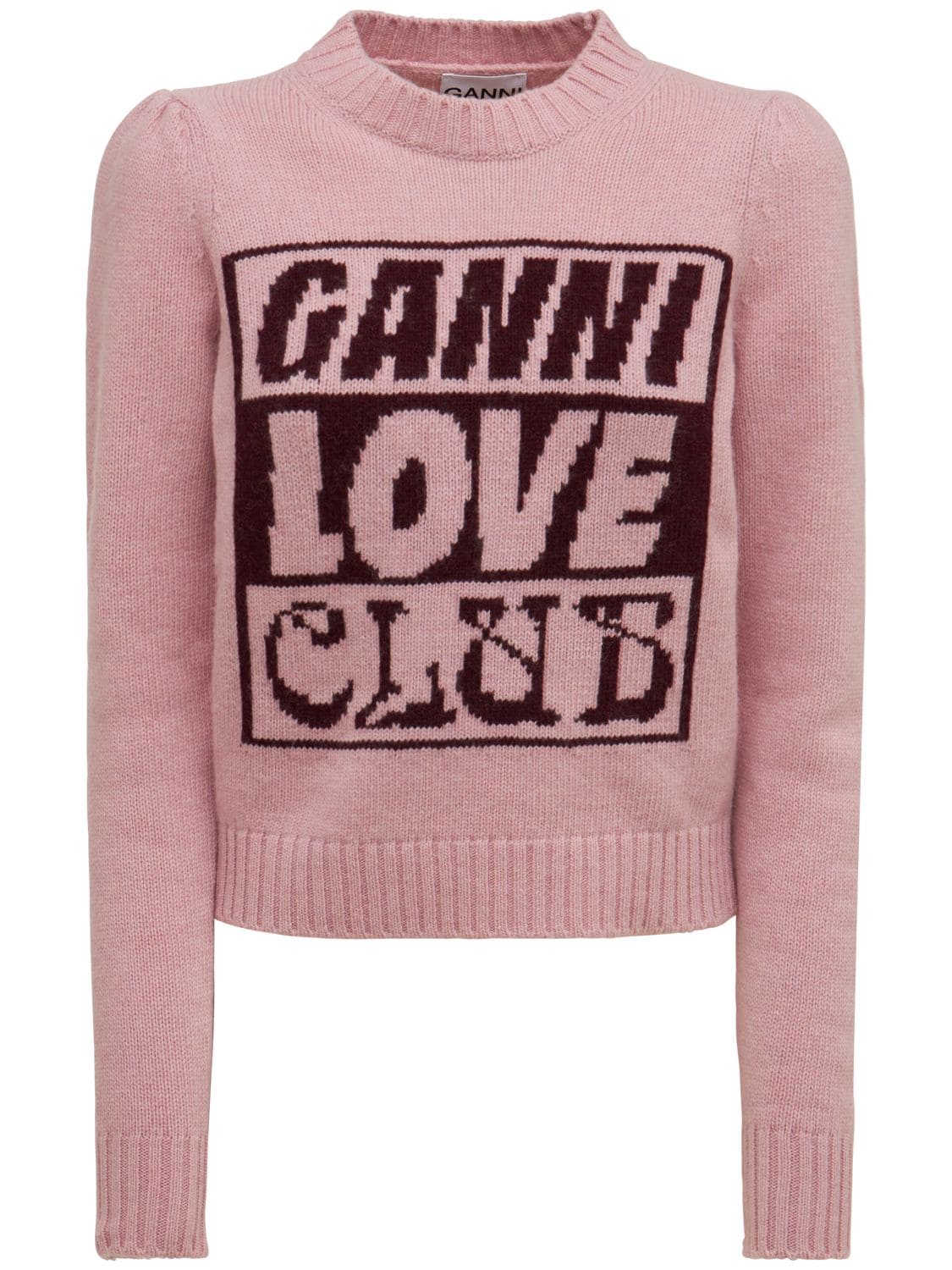 GANNI Logo Intarsia Lambs Wool Sweater