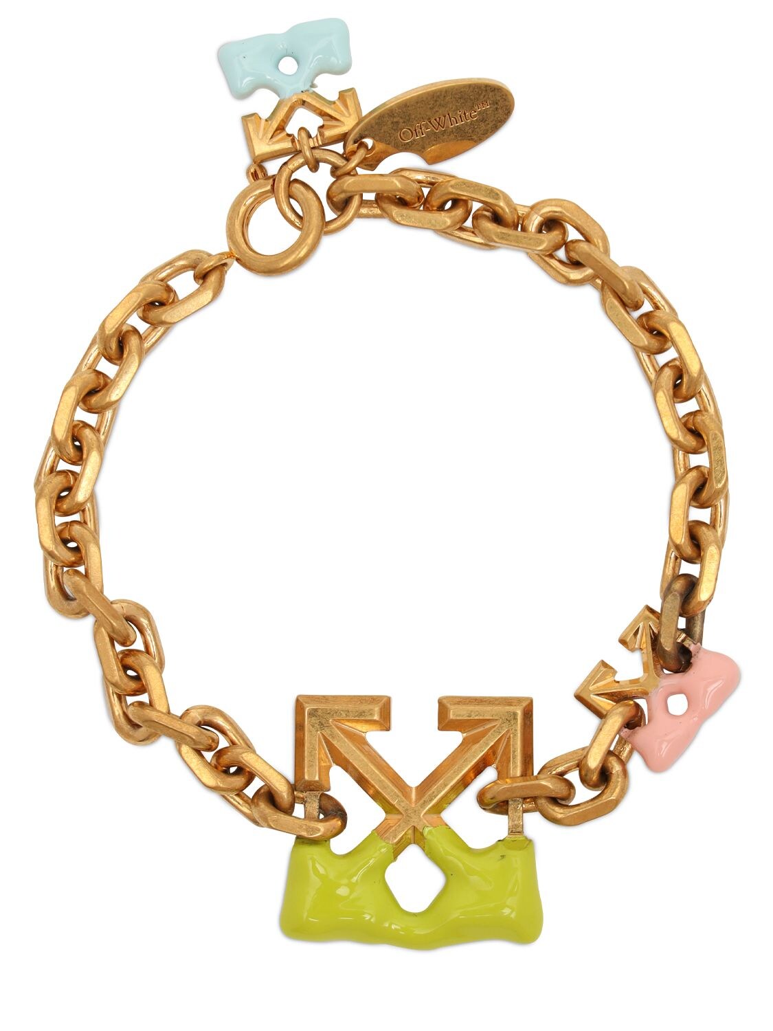 Off-White - Arrow bloob chain bracelet - Gold/Multi | Luisaviaroma