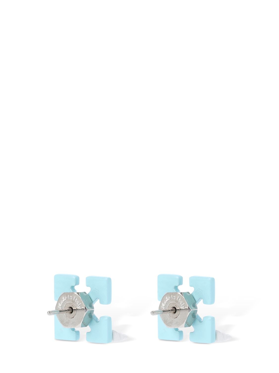 Off-white Mini Arrow Coloured Stud Earrings In Light Blue | ModeSens