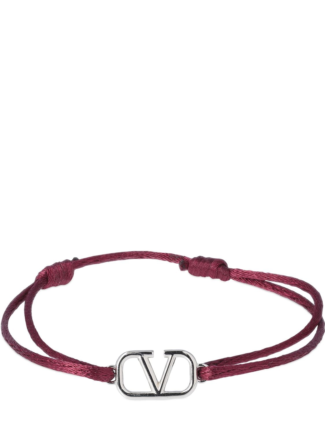 Valentino Garavani V Logo Signature Adjustable Bracelet In Cherise