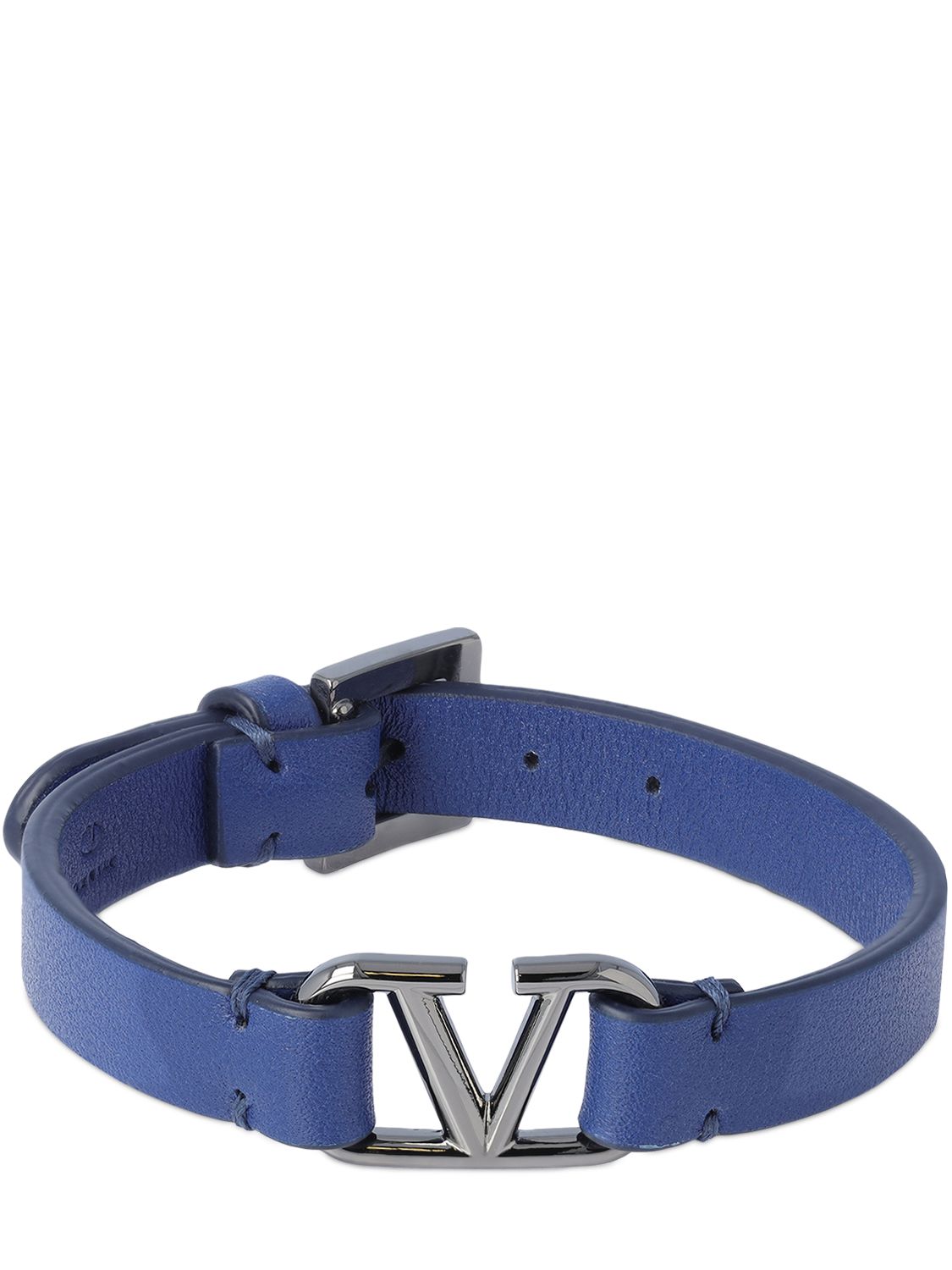 V Logo Leather Belt ...