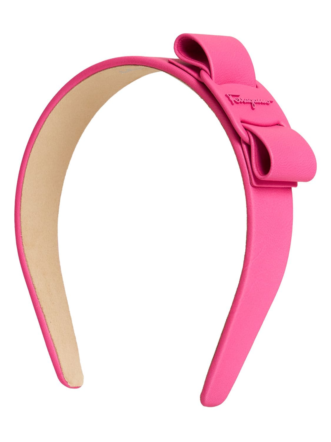 Ferragamo Viva Hot Pink Leather Headband