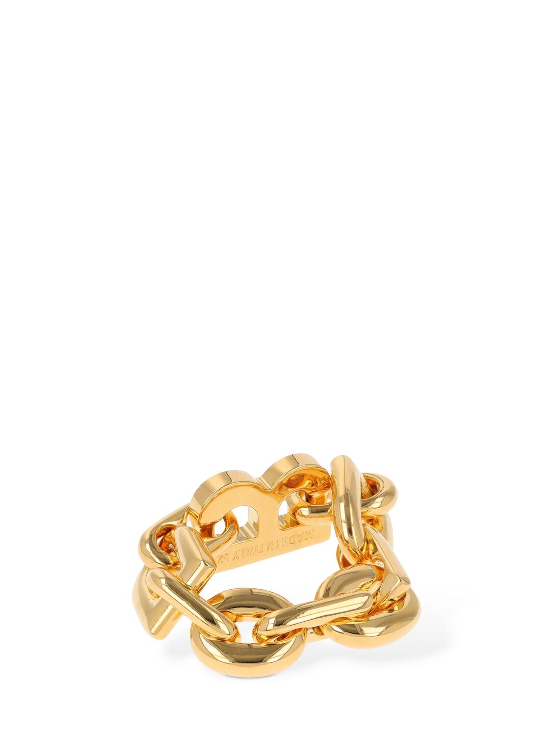 Shop Balenciaga B Chain Brass Ring In Gold