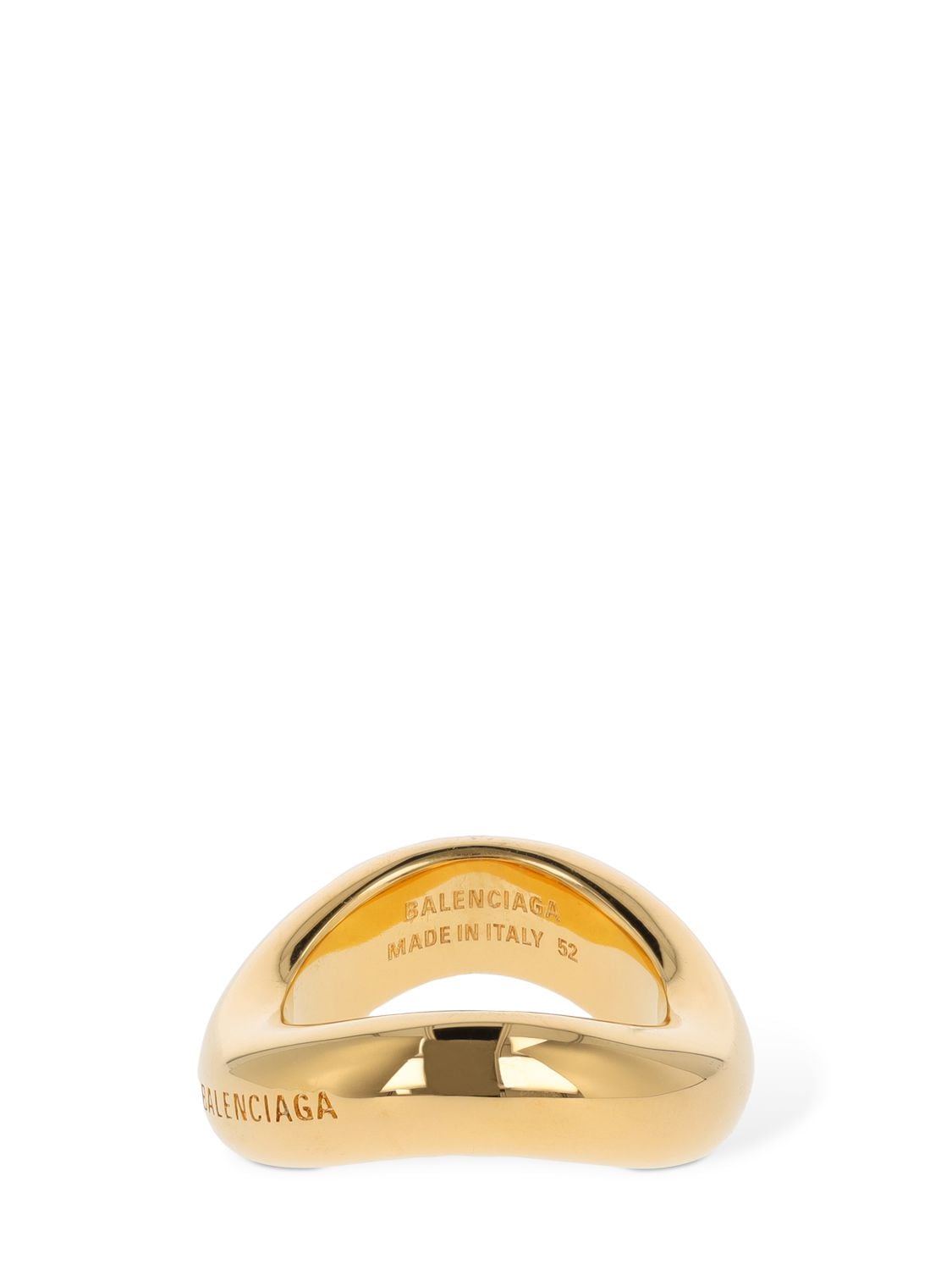 Shop Balenciaga Loop Brass Ring In Gold