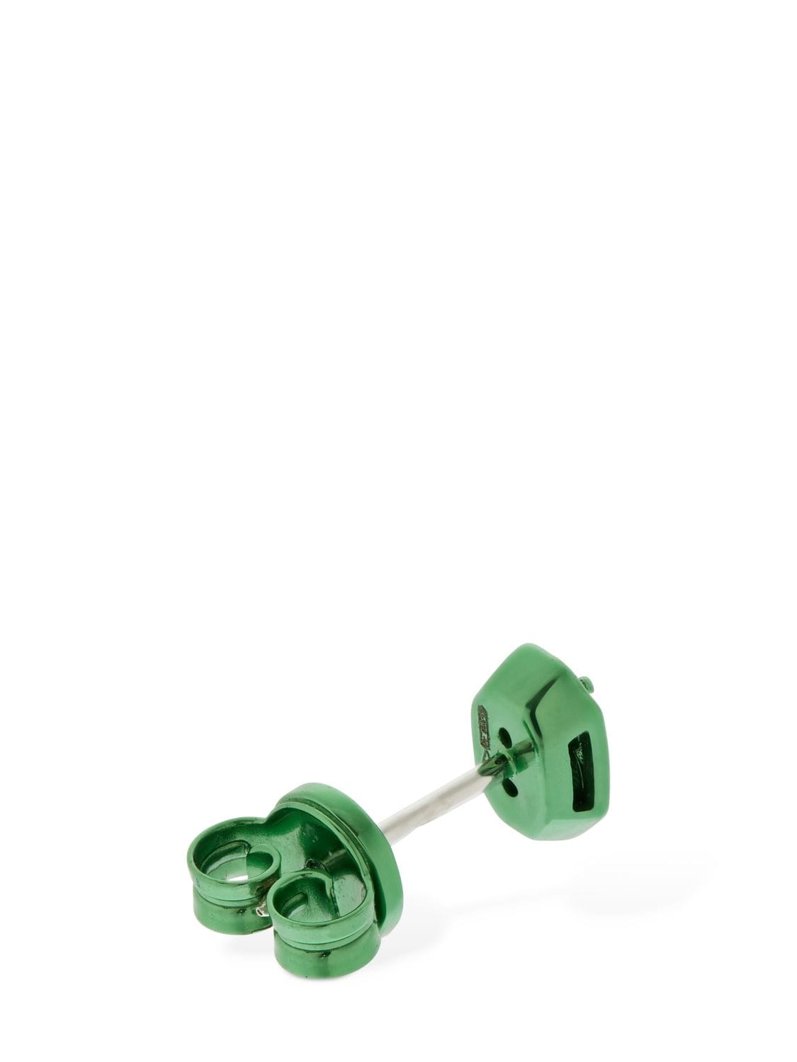Shop Eéra Roma 18kt & Diamond Stud Mono Earring In Green,crystal