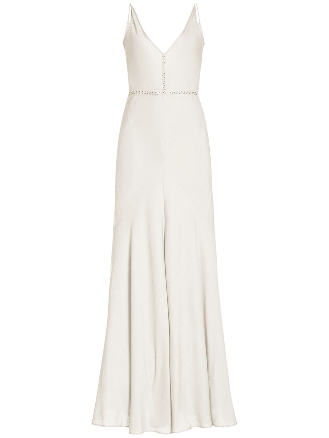 Gabriela Hearst Brigita Herringbone Wool & Silk Dress In Ivory