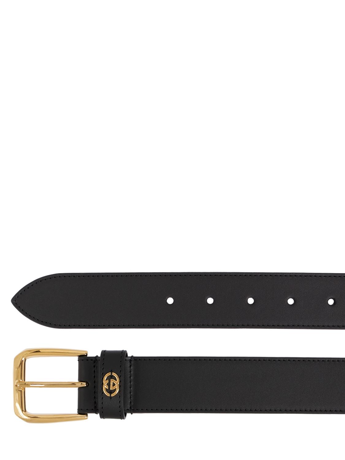 Shop Gucci 3.5cm Leather Belt In Black