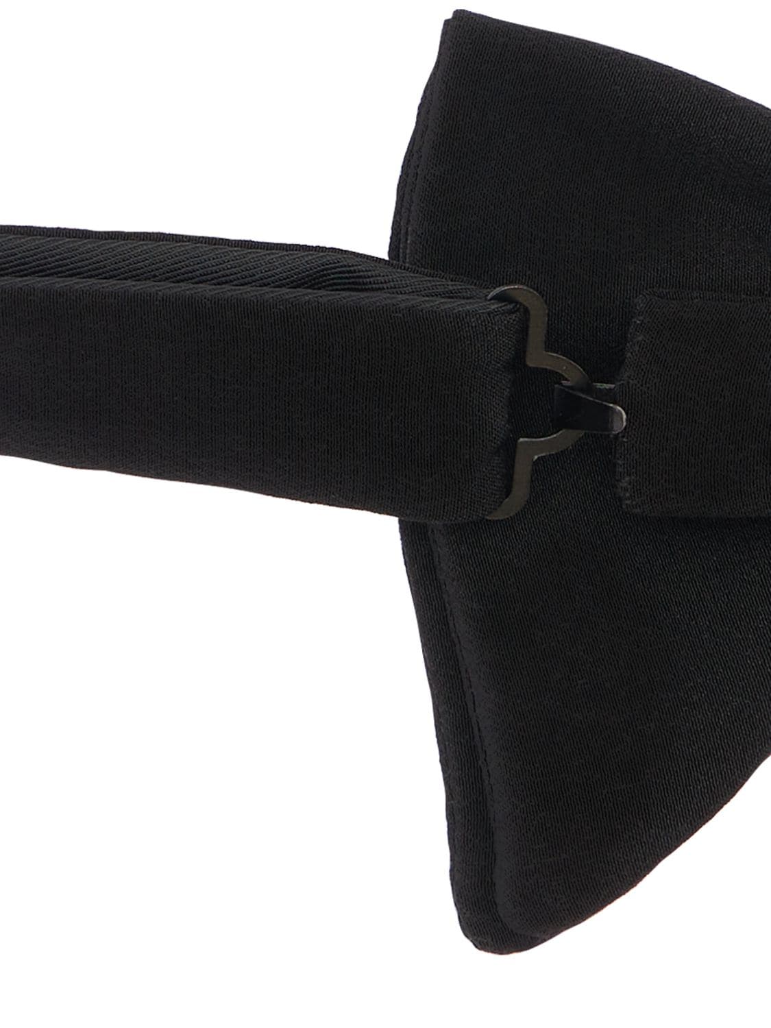 Shop Gucci Silk Bow Tie W/ Logo Detail In Black
