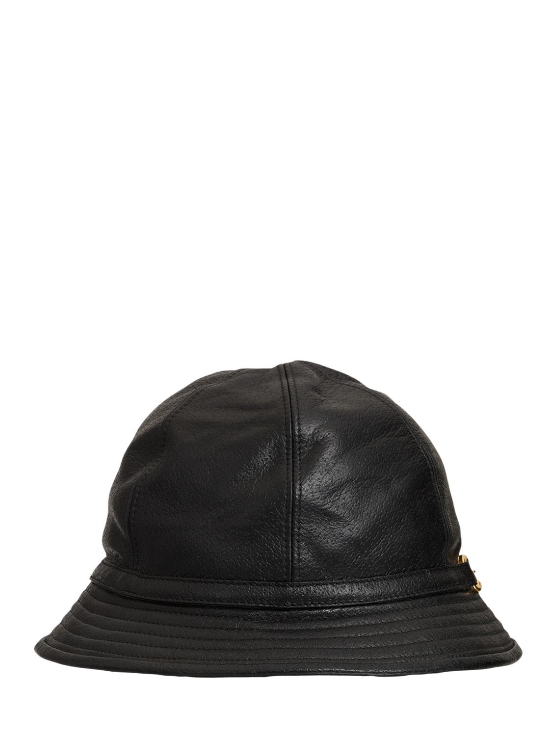Leather Cloche Hat W/ Horsebit