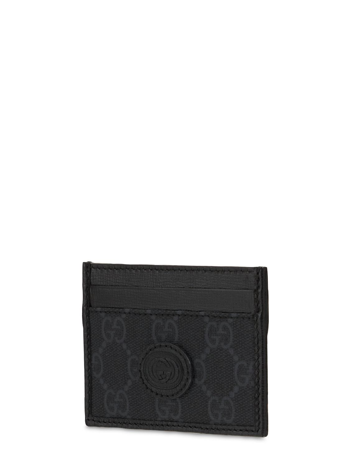 Shop Gucci Gg Supreme Canvas Card Holder In Black
