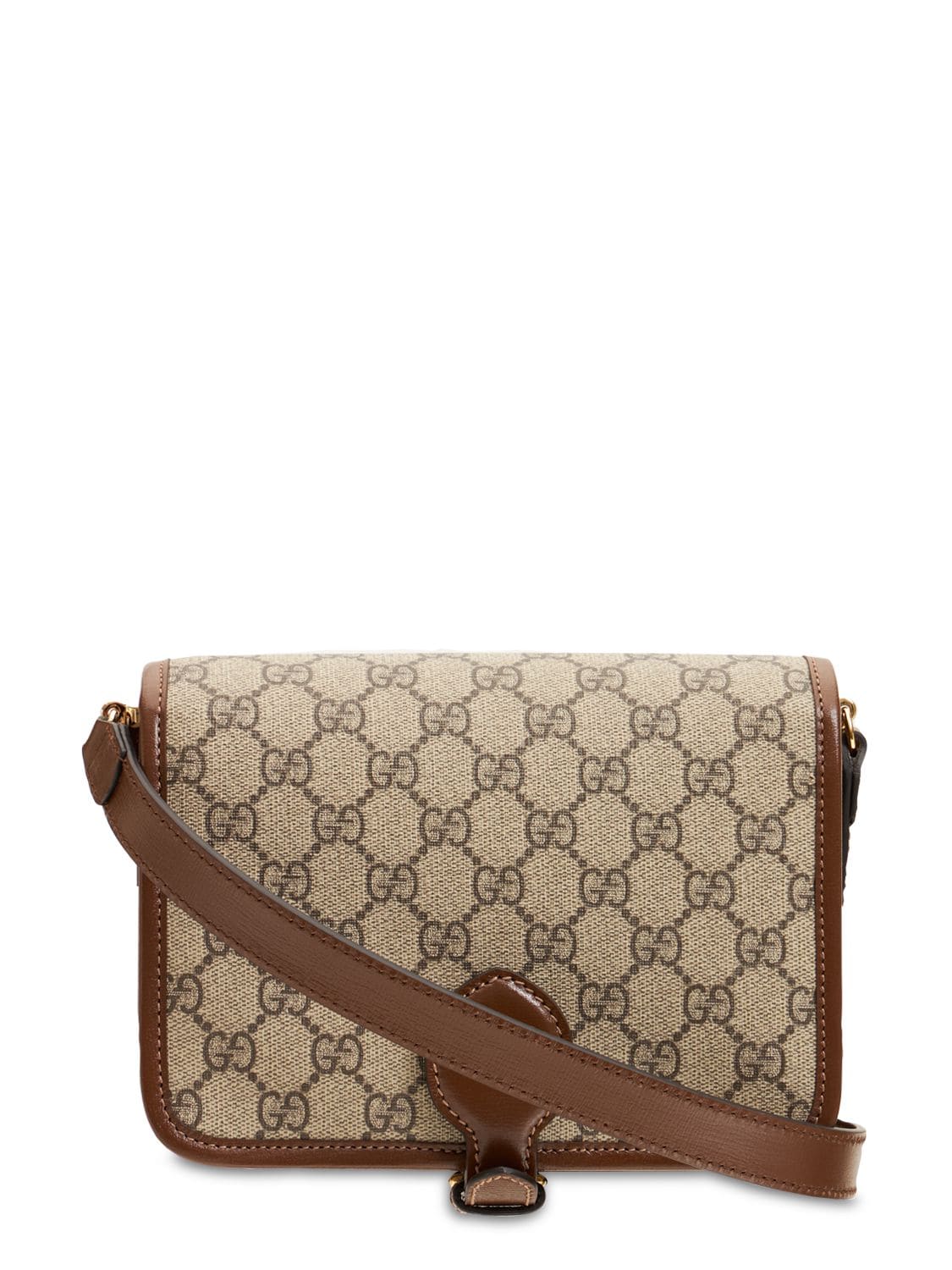 Shop Gucci Gg Supreme Canvas Shoulder Bag In Бежевый