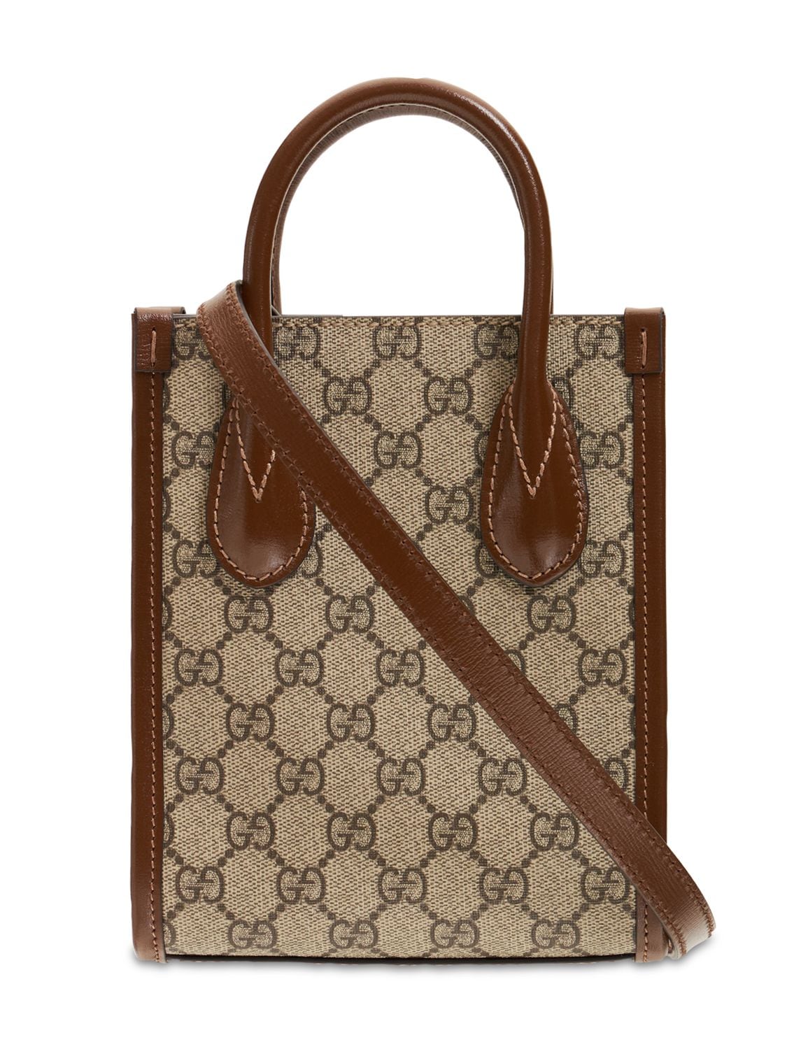 Shop Gucci Gg Supreme Shoulder Bag In Бежевый