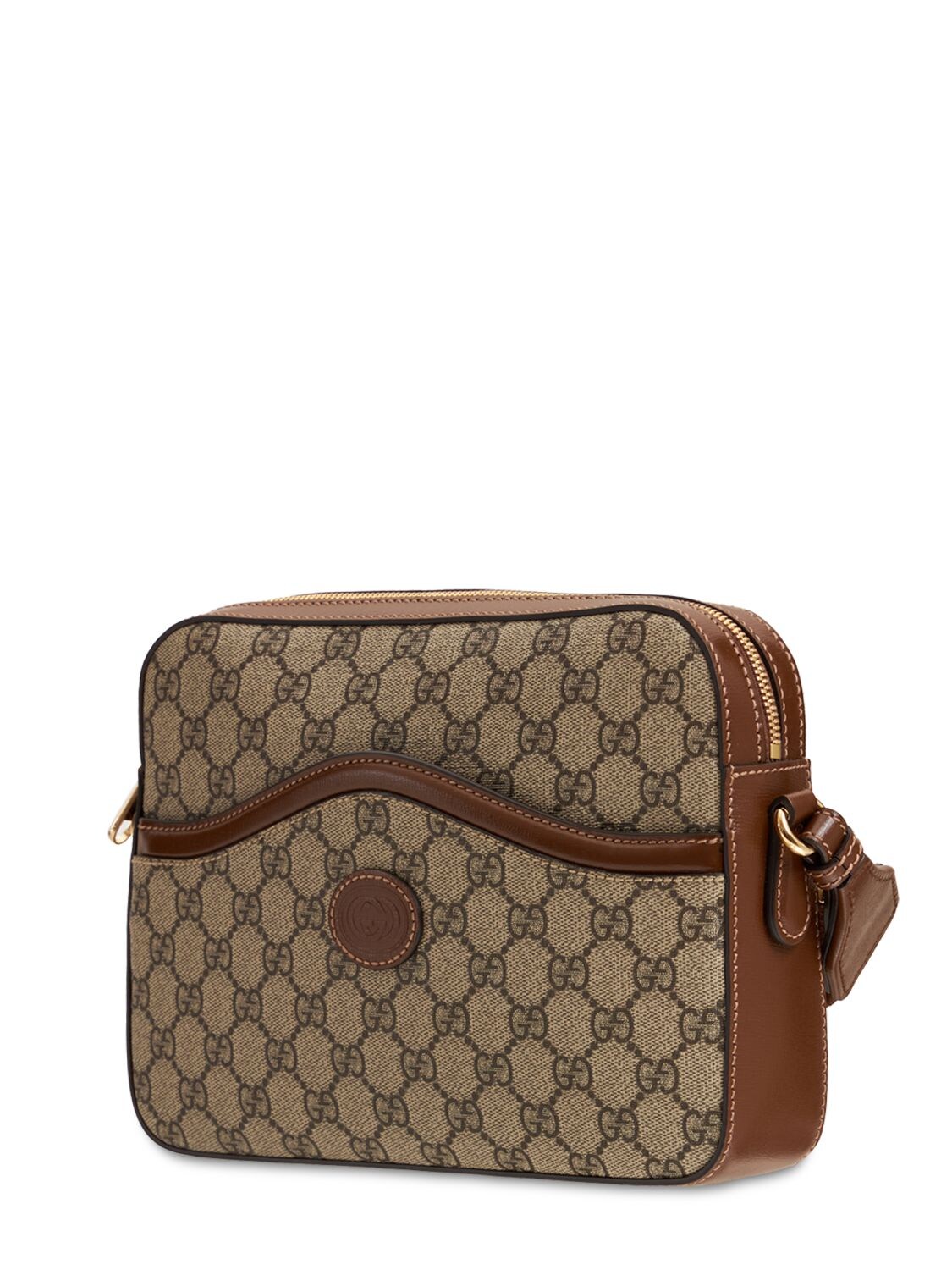 Shop Gucci Messenger Bag W/ Interlocking G In Beige