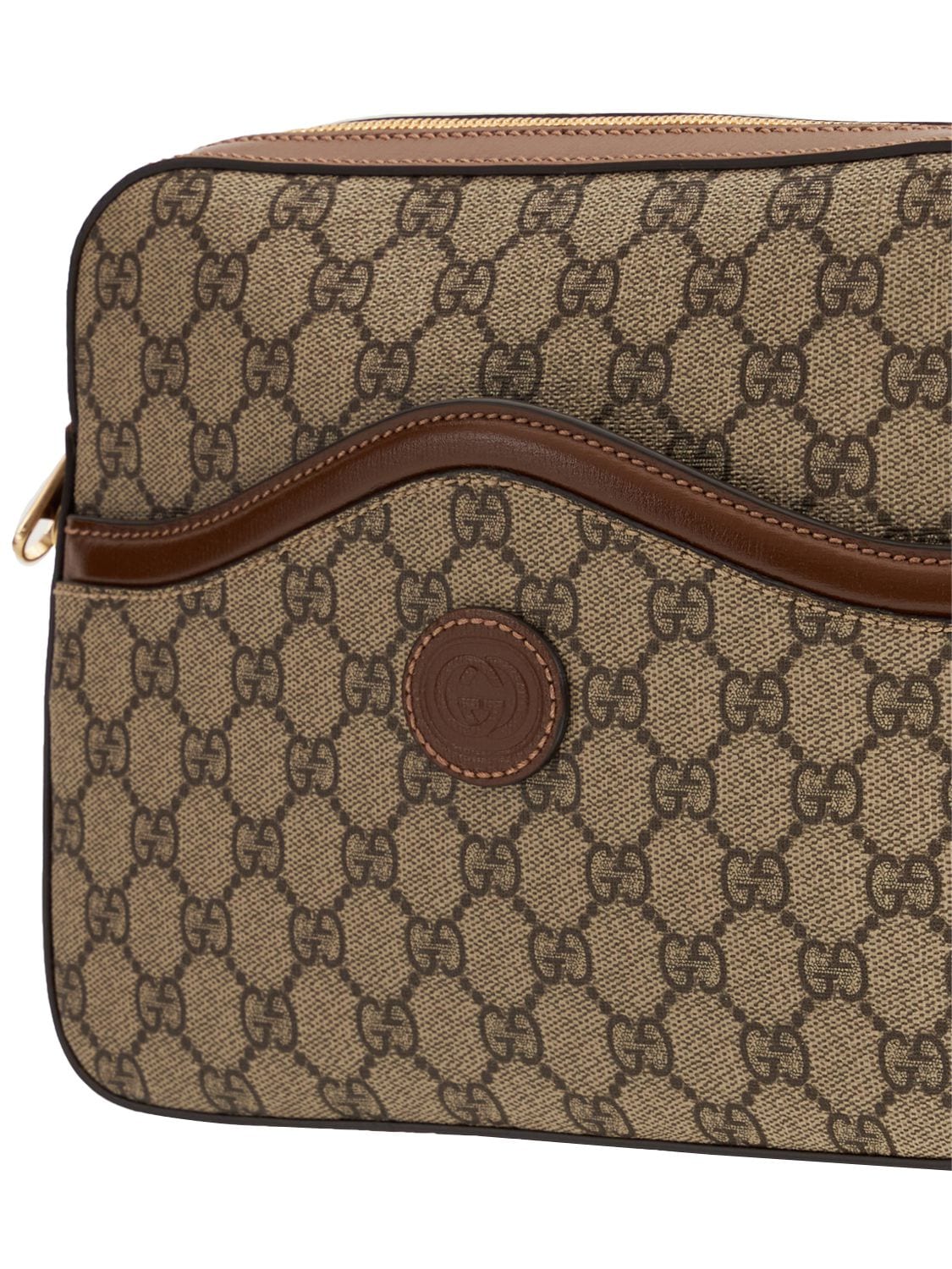 Shop Gucci Messenger Bag W/ Interlocking G In Beige