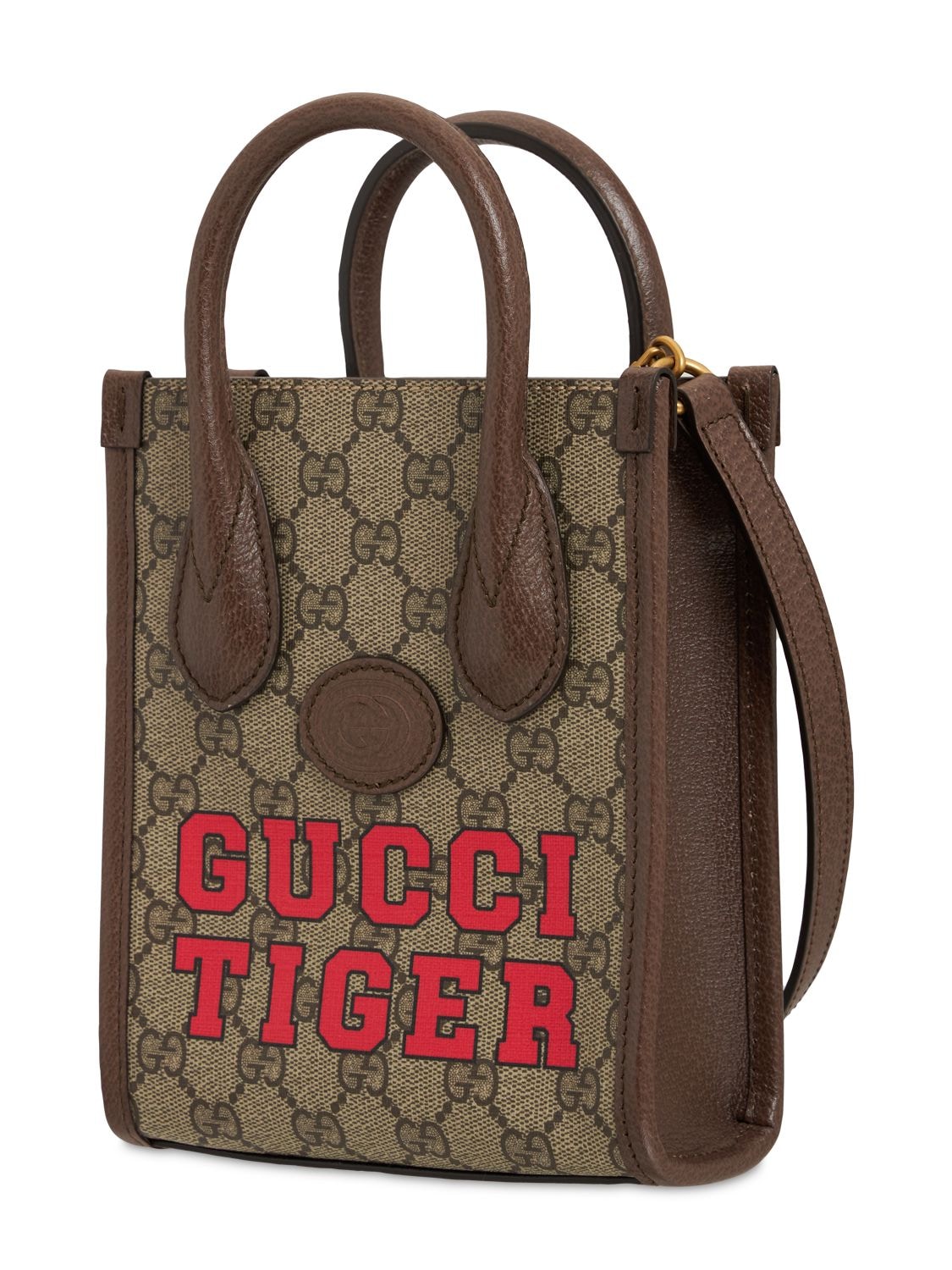 Gucci Beige/Ebony GG Tiger Print Supreme Canvas and Leather GG Small Tote  Bag - Yoogi's Closet
