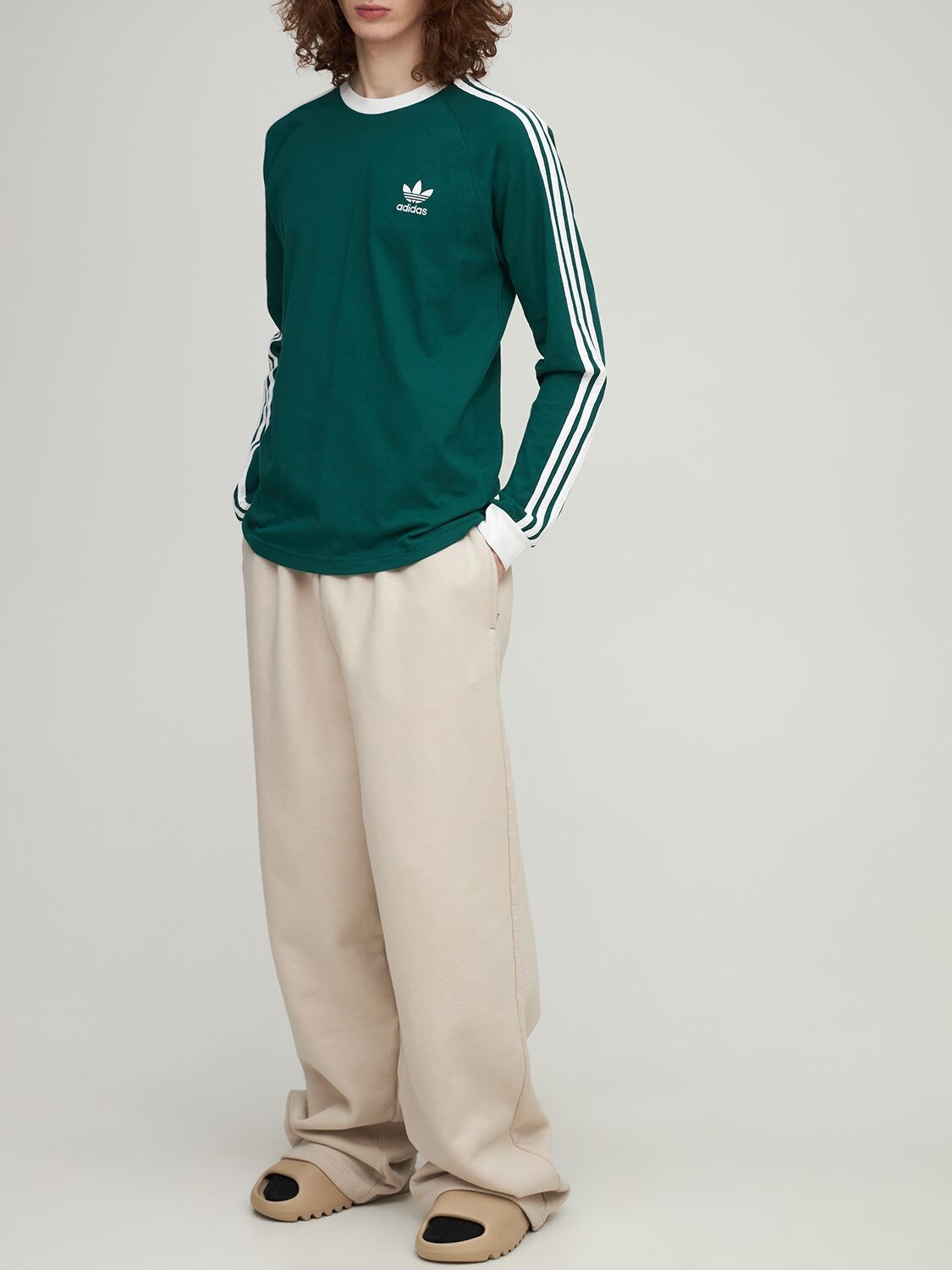 3-stripes コットンtシャツ