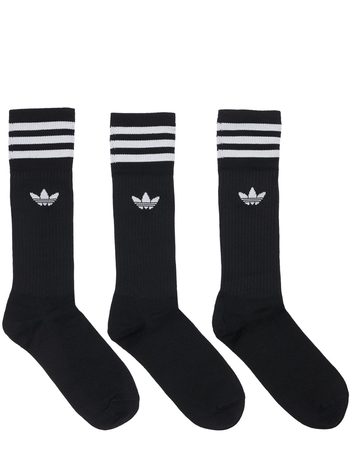 Pack Of 3 Solid Crew Cotton Blend Socks