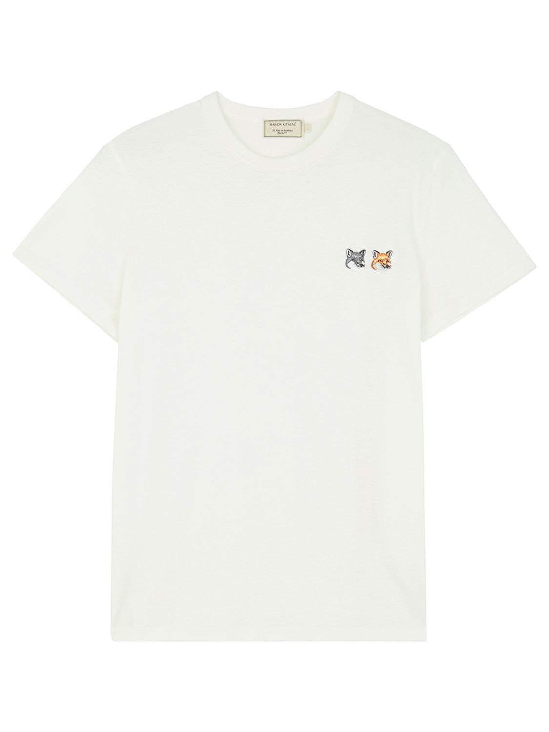 Maison Kitsuné Double Fox Patch Cotton Jersey T-shirt In Latte