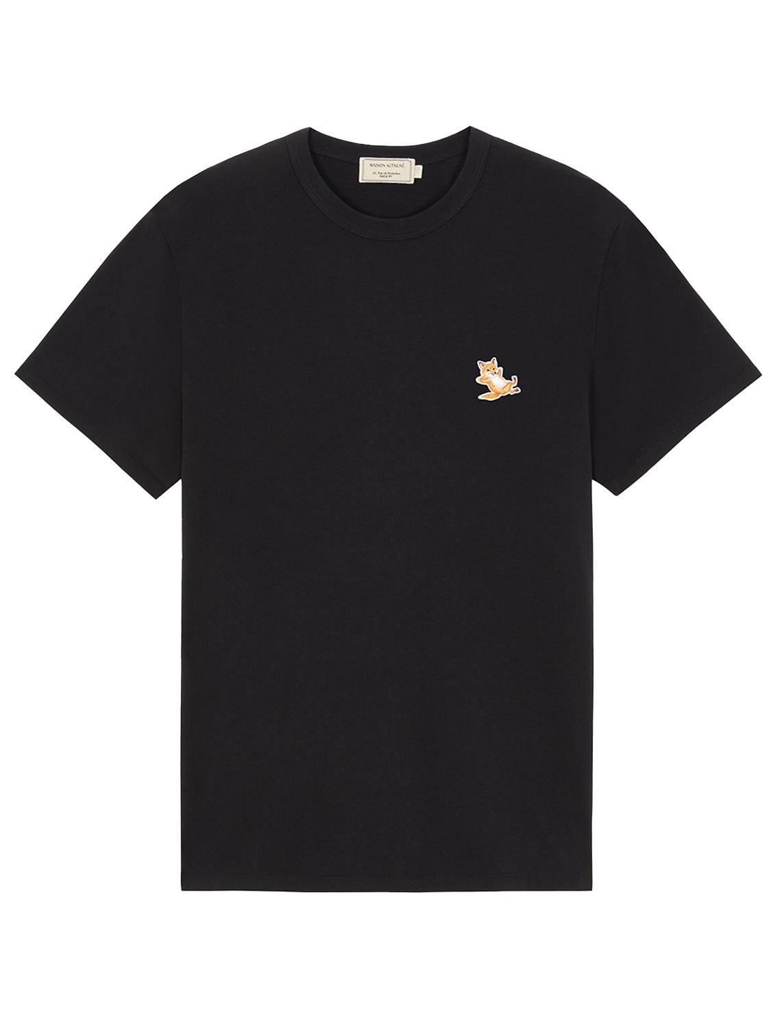 Maison Kitsuné Chillax Fox Patch Cotton Jersey T-shirt In Black