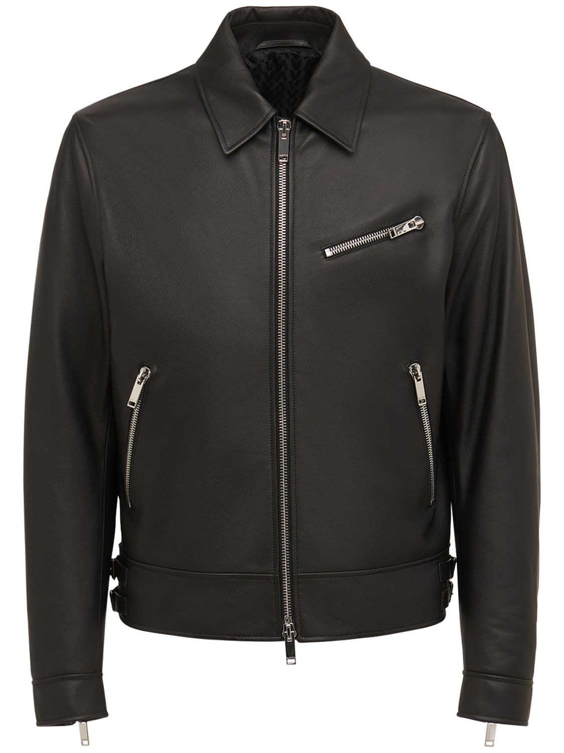 Valentino Leather Jacket In Black | ModeSens