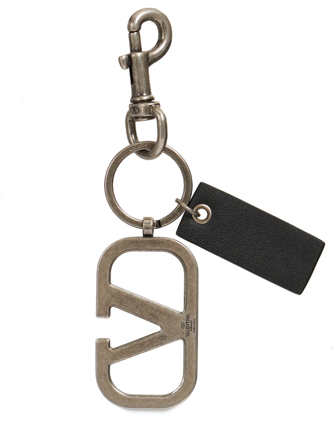 Shop Valentino Logo Metal Key Holder In 실버