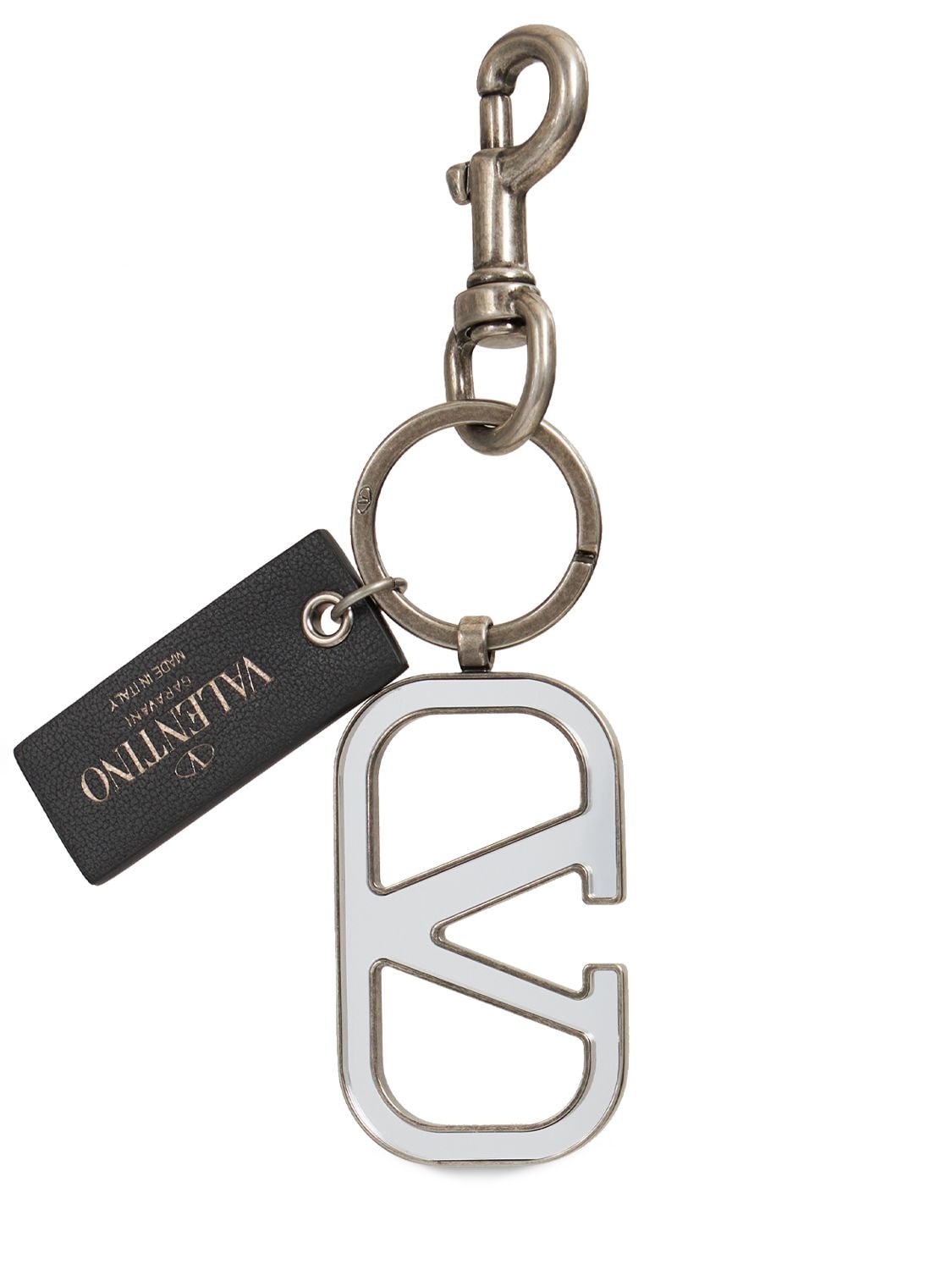 Valentino Garavani Logo Metal Key Holder In 실버