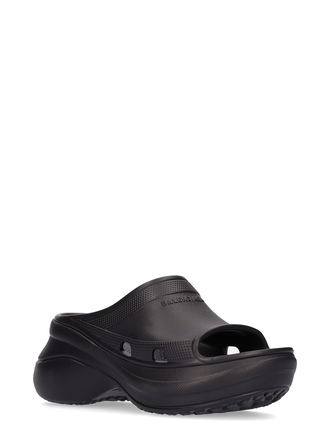 Shop Balenciaga 85mm Rubber Pool Slide Sandals In Black