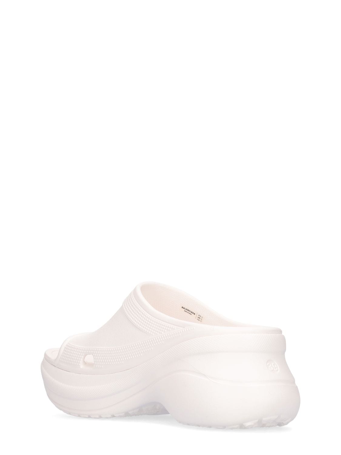 Shop Balenciaga 85mm Rubber Pool Slide Sandals In White