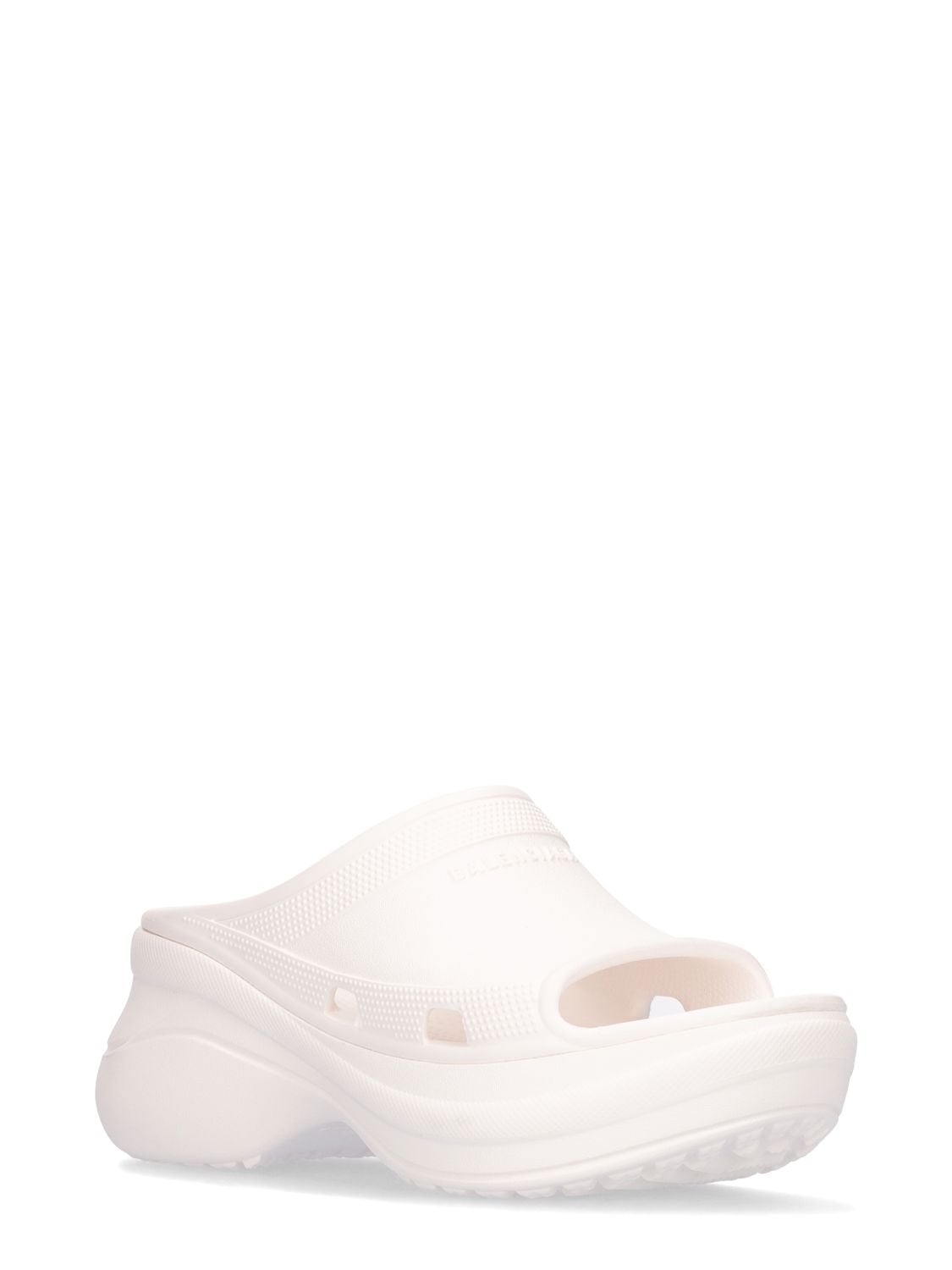 Shop Balenciaga 85mm Rubber Pool Slide Sandals In White