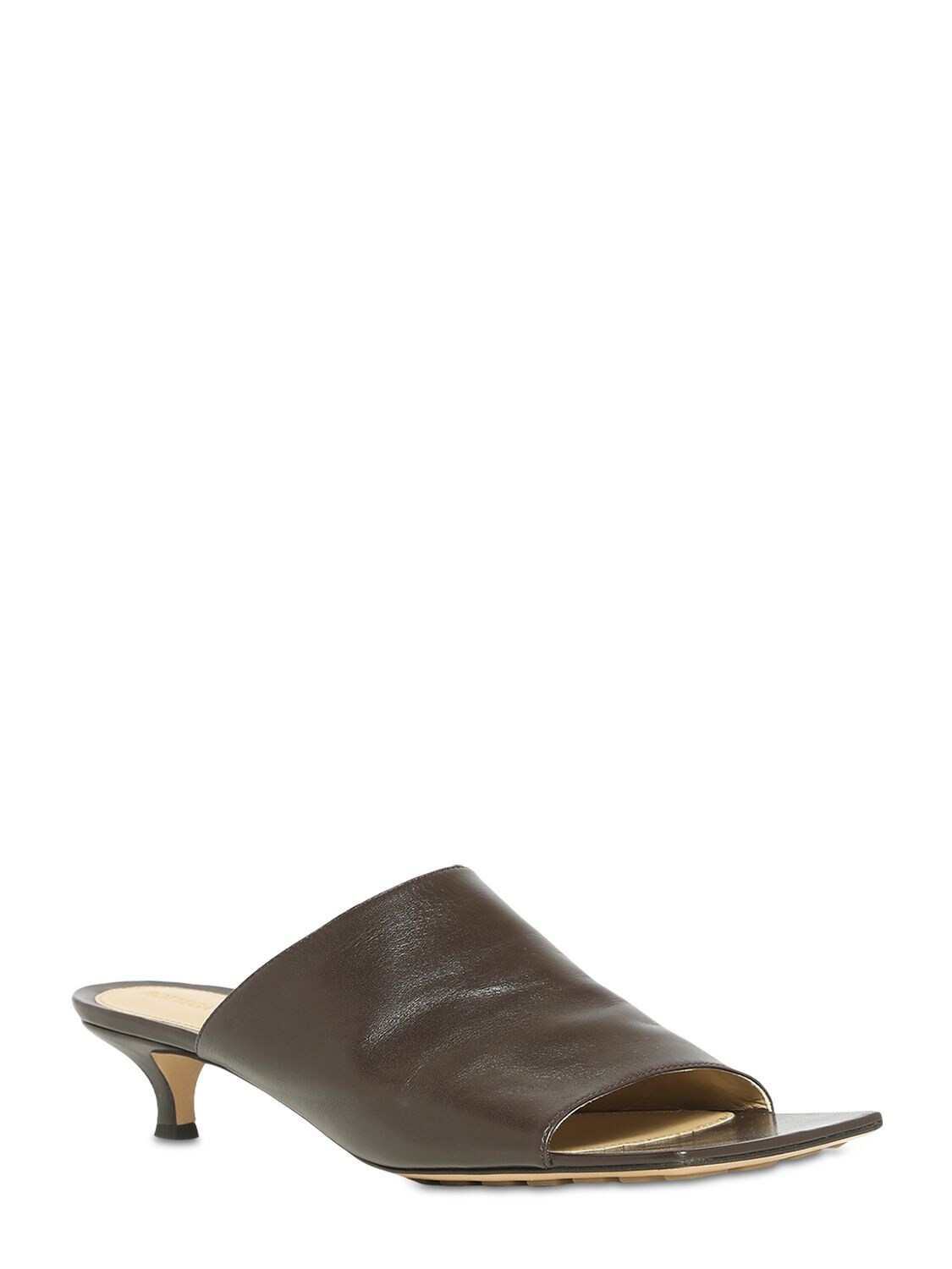 Shop Bottega Veneta 40mm Mule Leather Sandals In Fondant