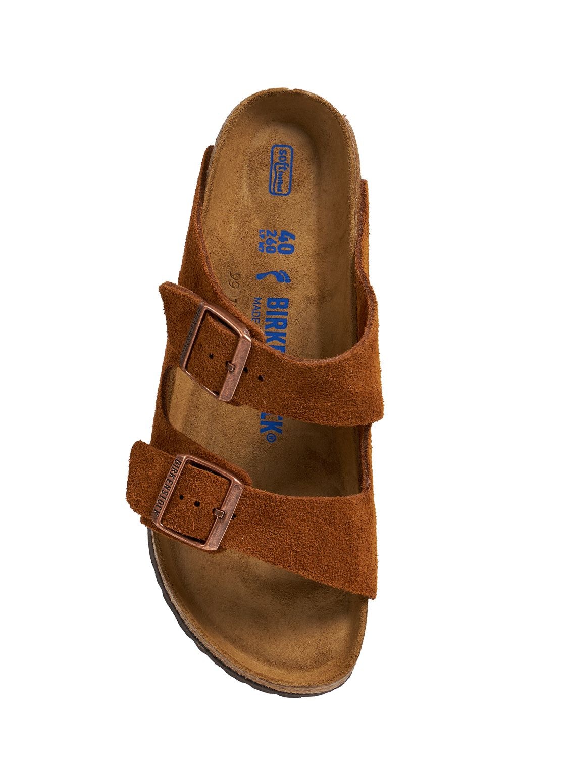 Shop Birkenstock Arizona Soft Suede Sandals In Lightbrown