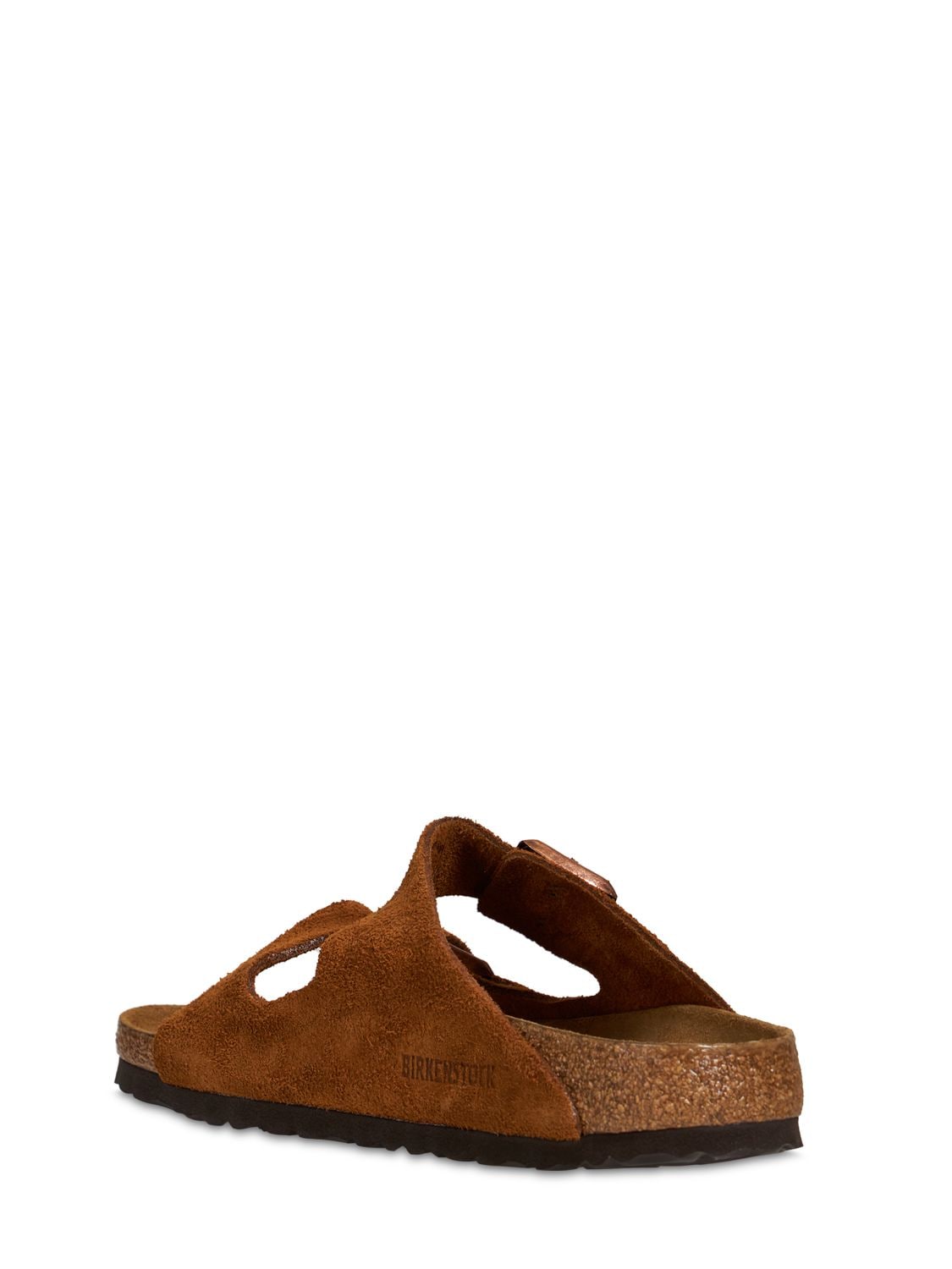 Shop Birkenstock Arizona Soft Suede Sandals In Lightbrown