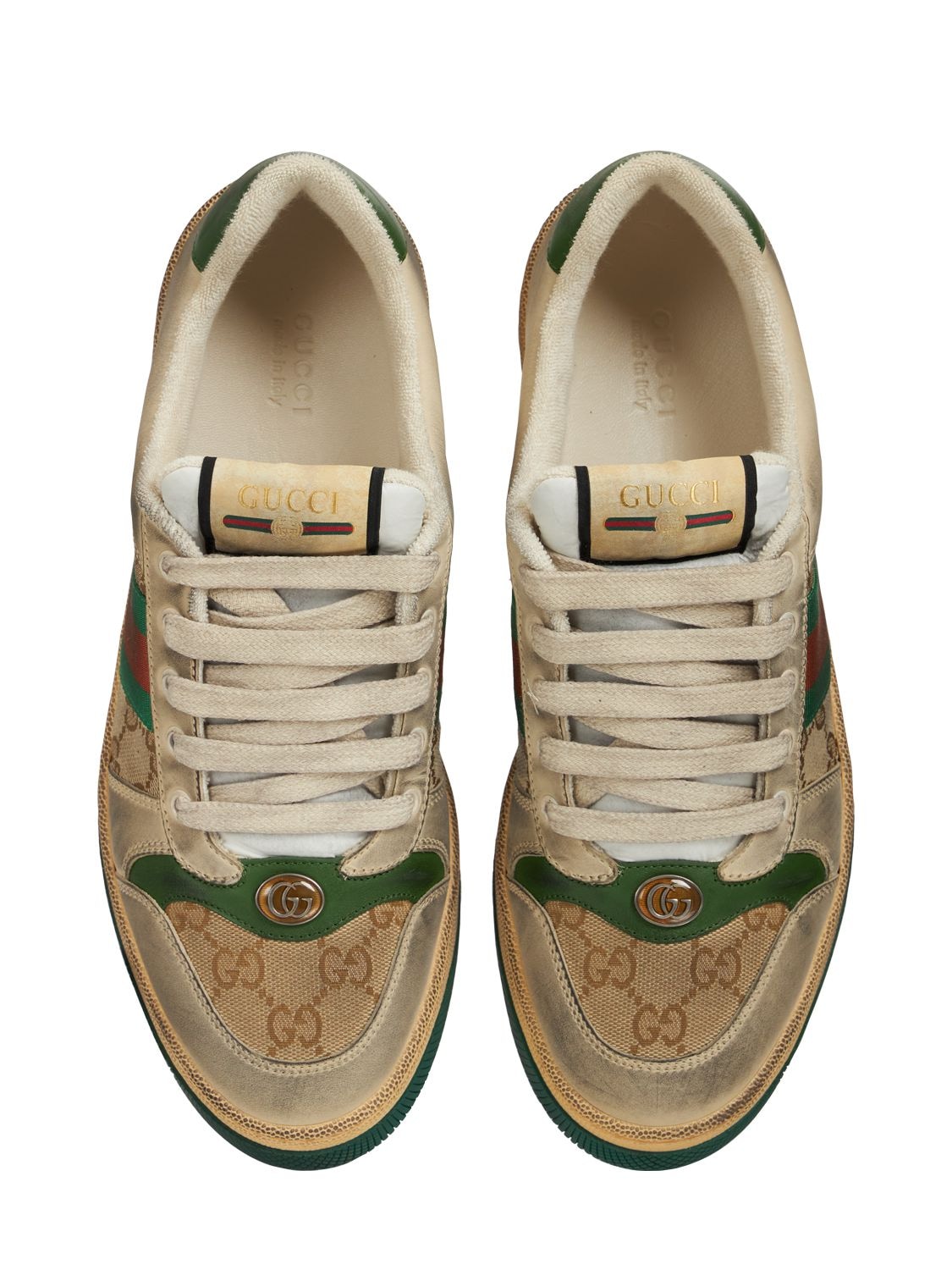Shop Gucci 30mm Screener Sneakers In Off-white