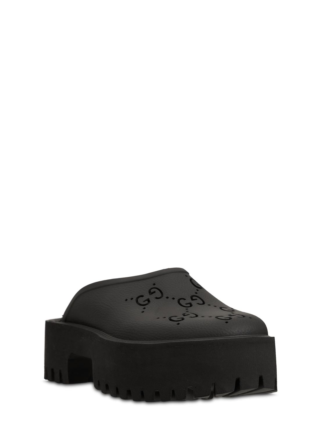 Shop Gucci 55mm Elea Perforated G Platform Sandals In Black