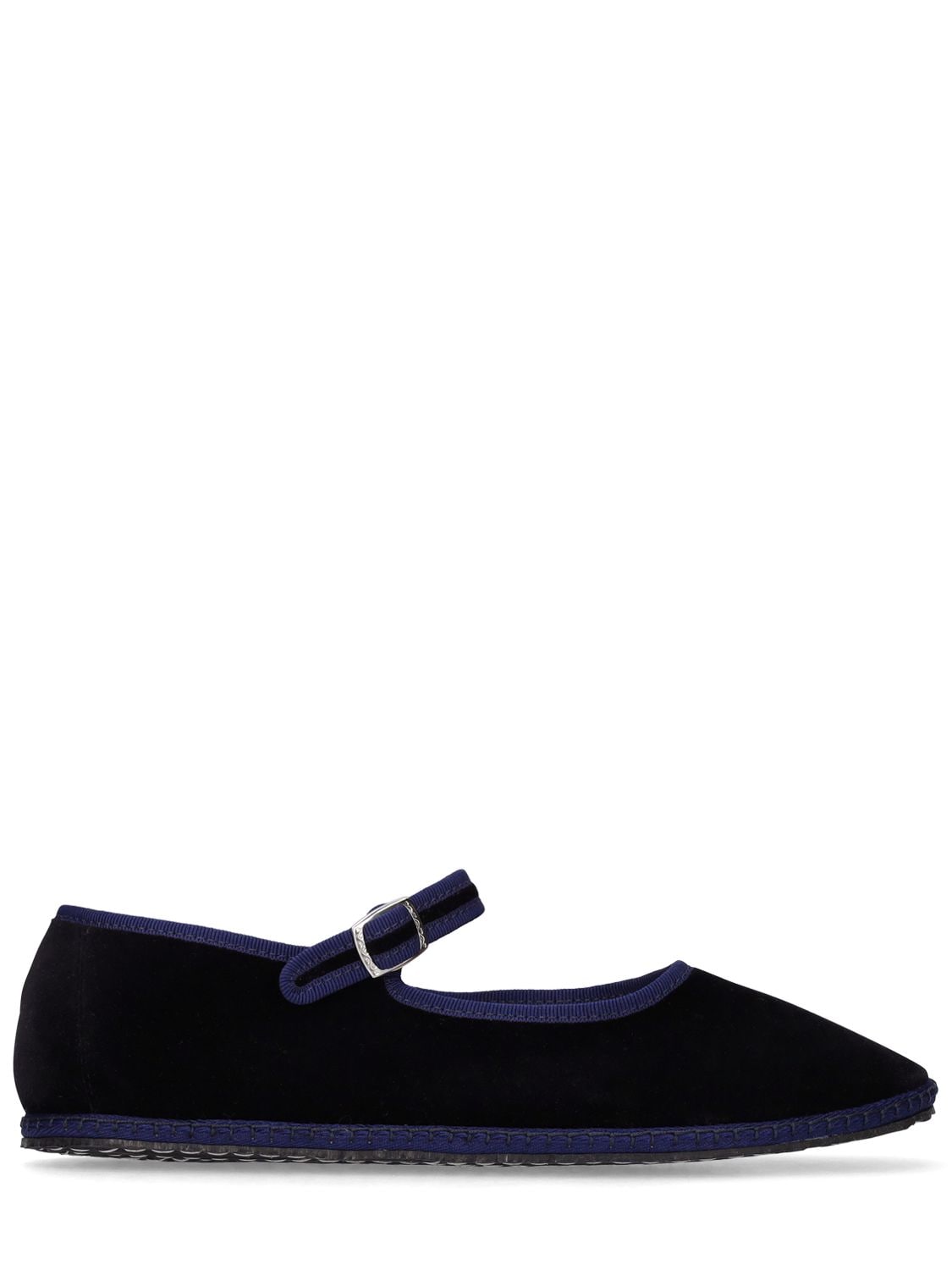 Vibi Venezia 10mm Mary Jane Nero Velvet Loafers In Black,blue