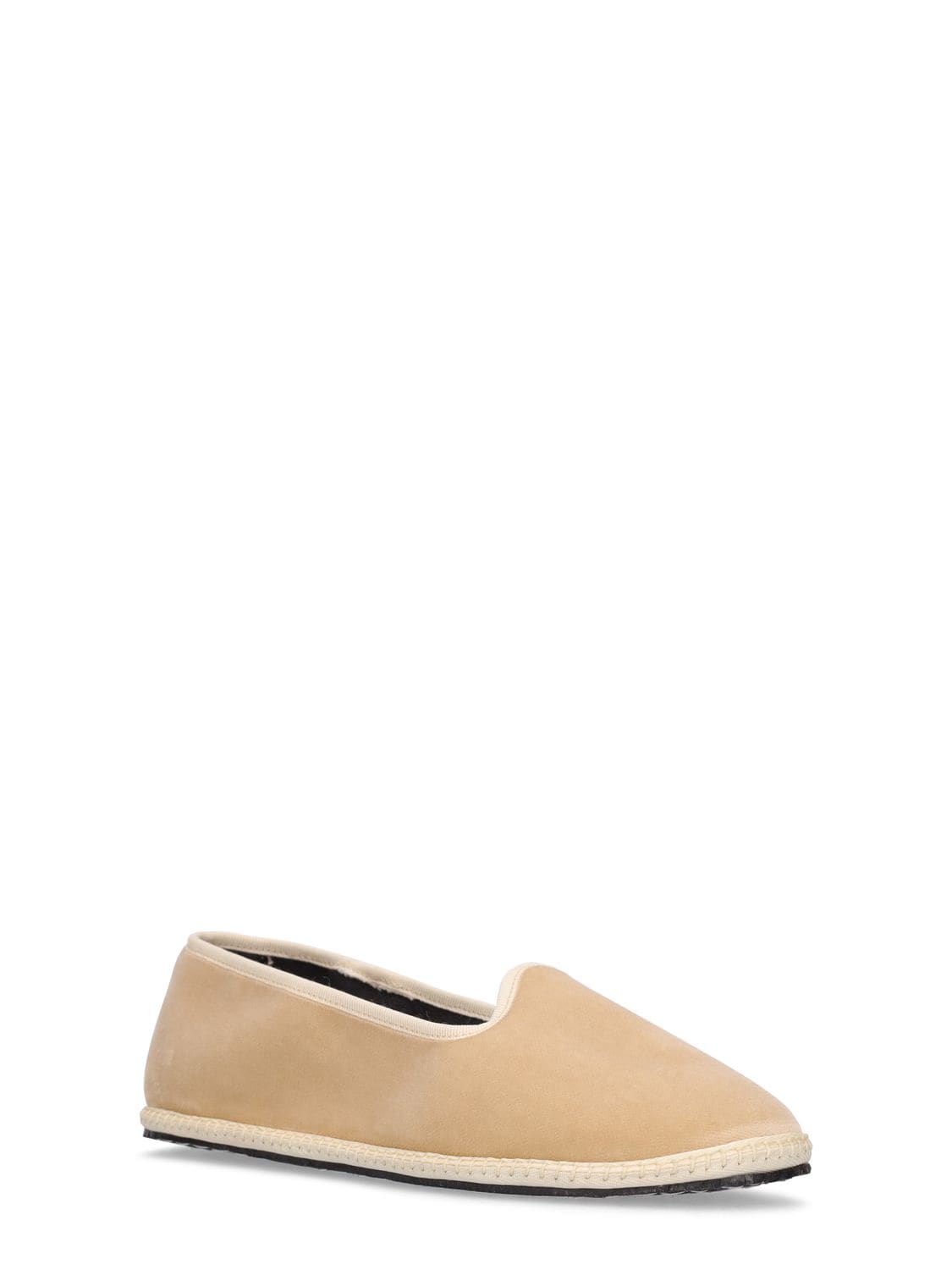 Shop Vibi Venezia 10mm Palude Velvet Slippers In Beige