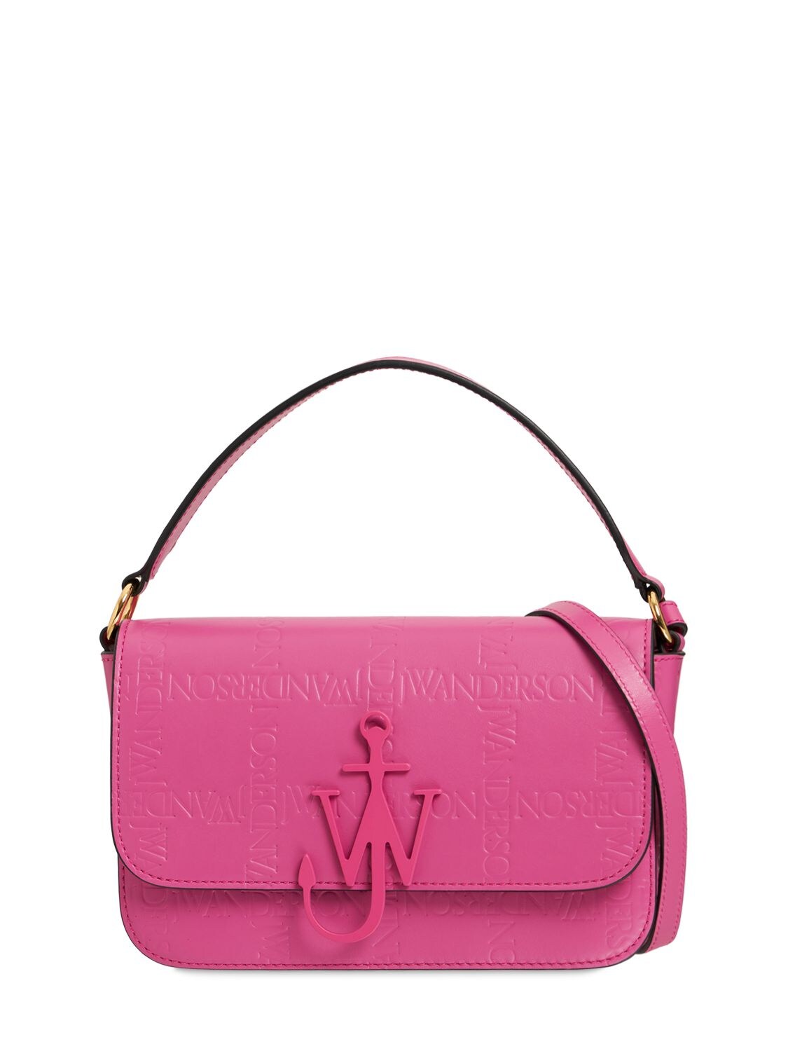 Midi Anchor Embossed Leather Bag